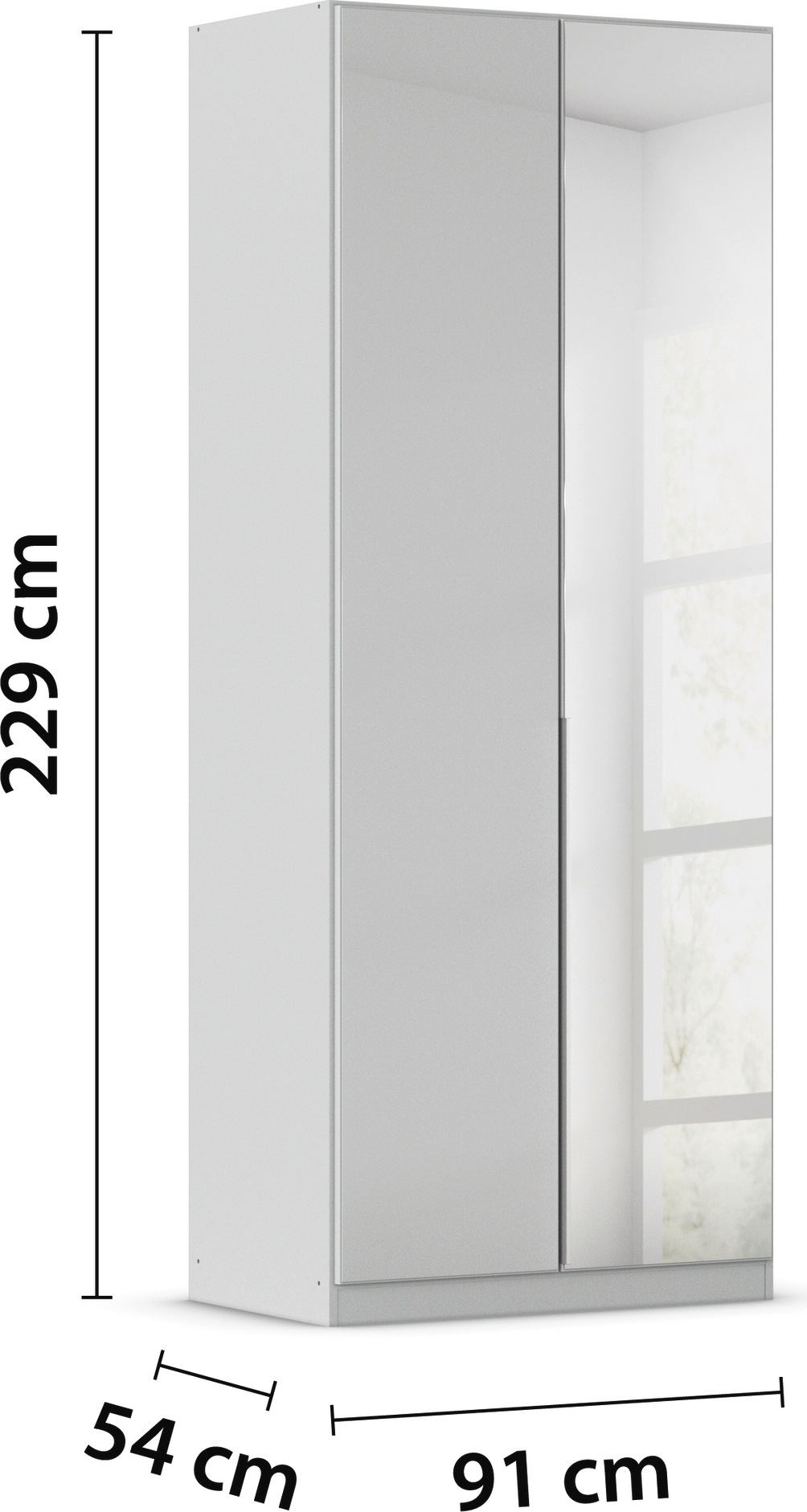 rauch Drehtürenschrank »Kleiderschrank Kleiderschränke Schrank Garderobe AGORDO mit Glasfront«, (in zwei Griff-Farben), durchdachte Innenausstattung, in 6 Breiten und 2 Höhen MADE IN GERMANY