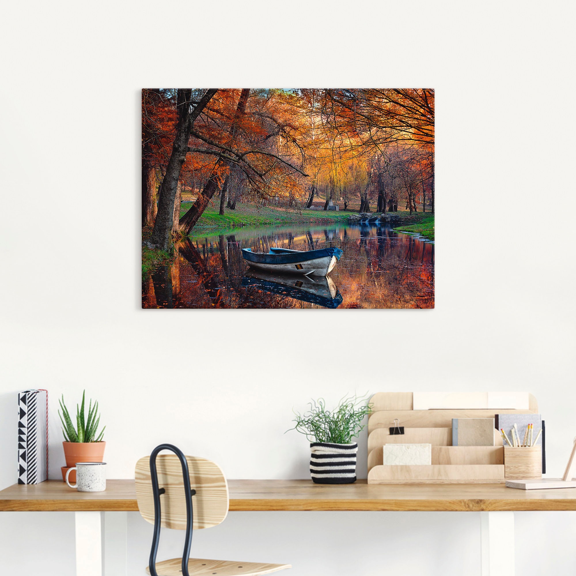 BAUR | Leinwandbild, Wandaufkleber (1 »Bunte Artland Boote oder Größen versch. Herbstlandschaft«, Schiffe, in St.), kaufen als Wandbild Poster &