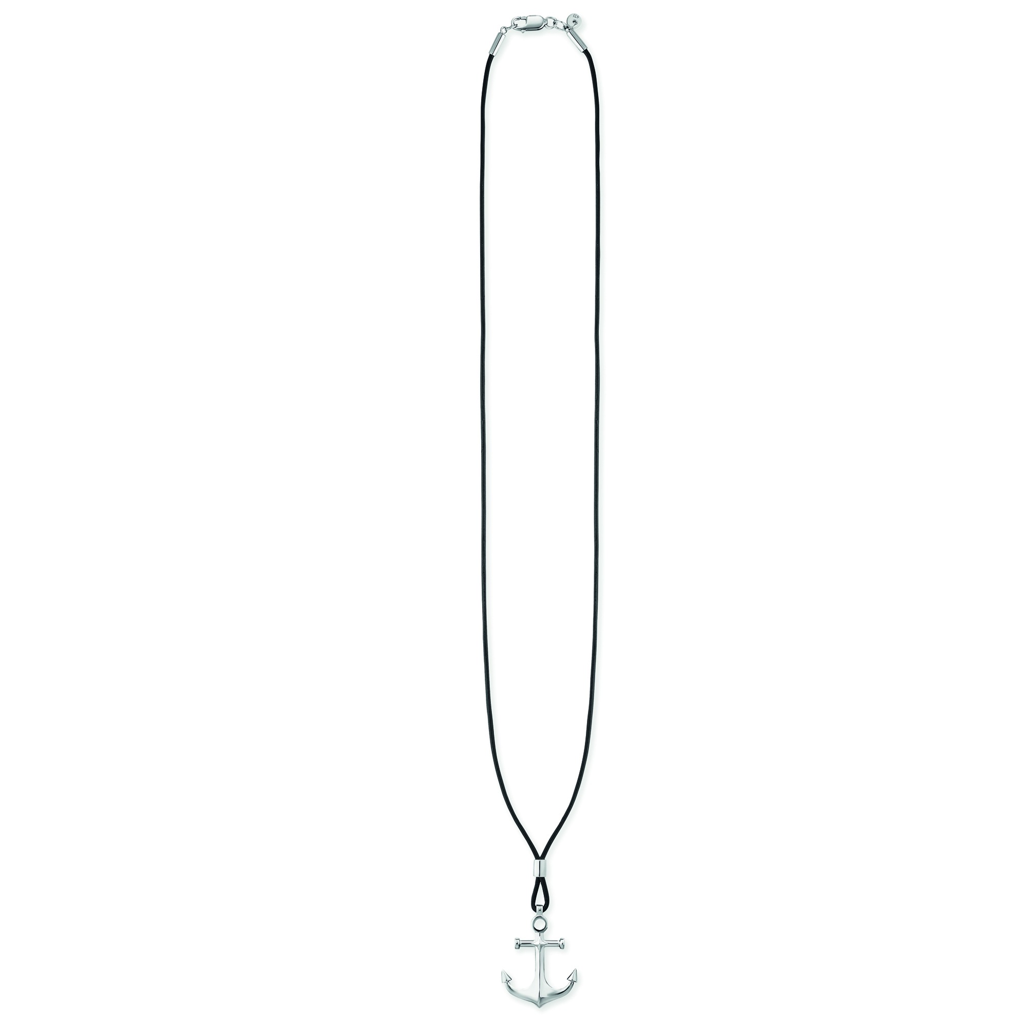 CAÏ Kette mit Anhänger »925/- Sterling Silber Anker Lederkette«