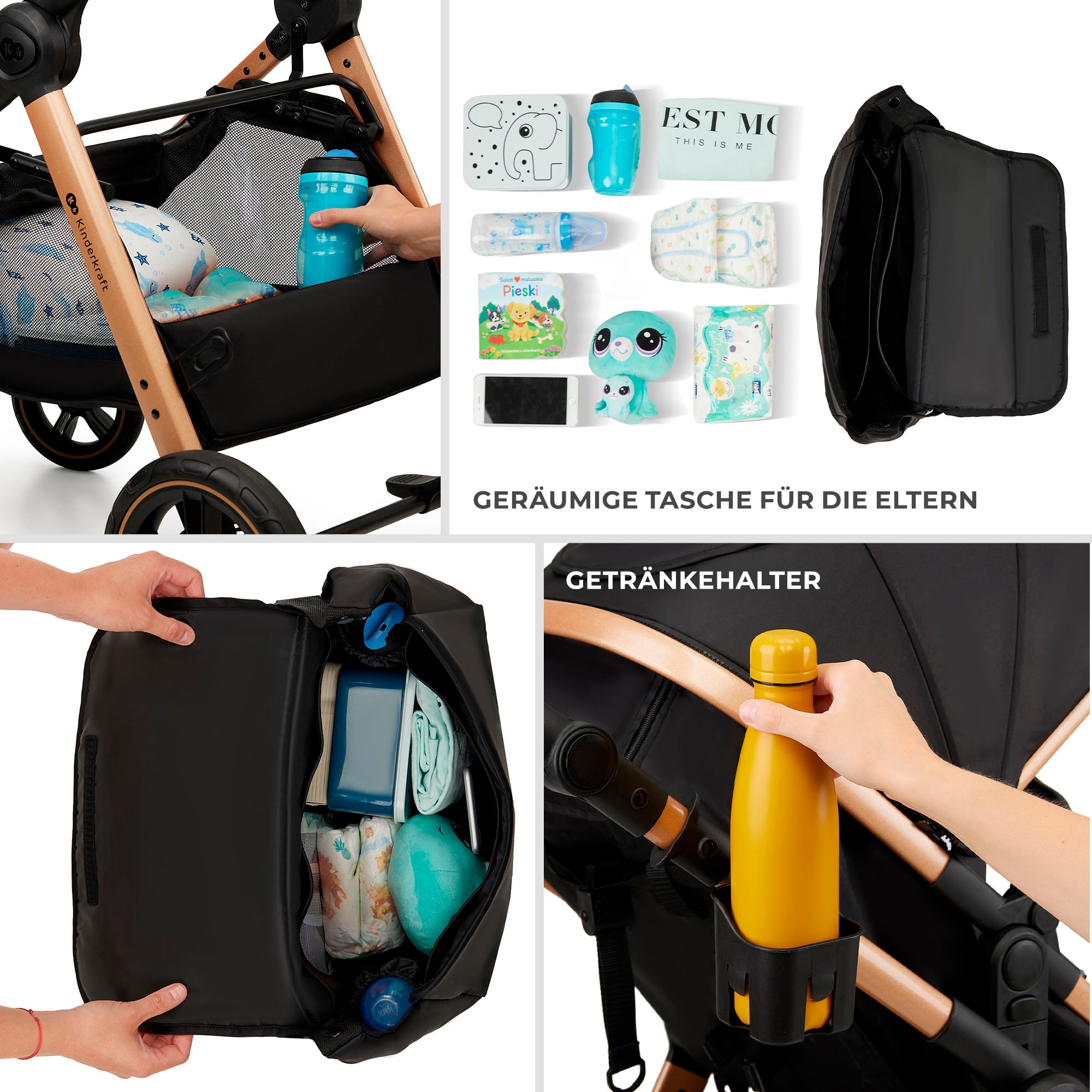 Kinderkraft Kombi-Kinderwagen »ESME 3IN1«, 22 kg, inkl. Babyschale