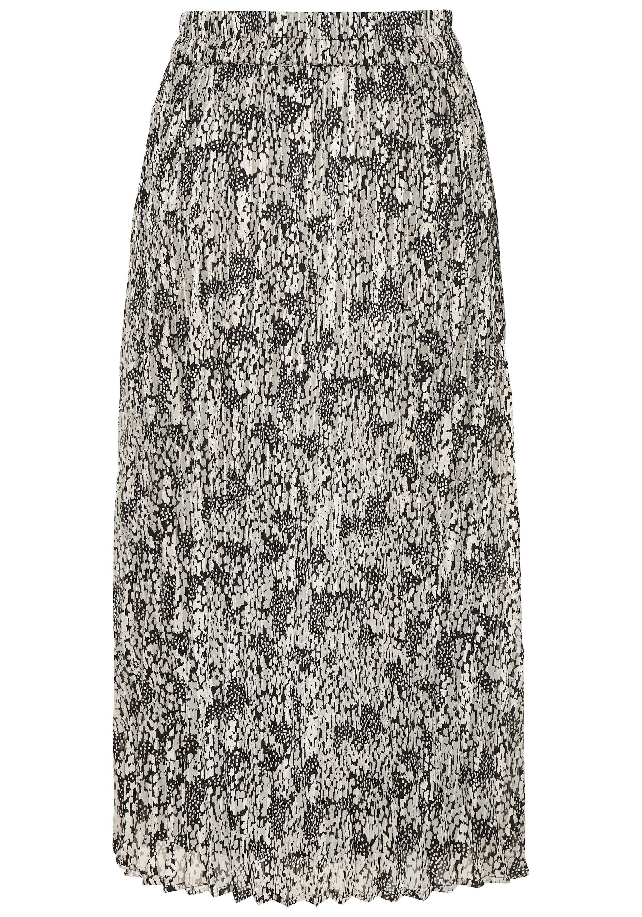 LASCANA Plisseerock, aus leichter Chiffonware, Midirock mit Alloverprint, sommerlich