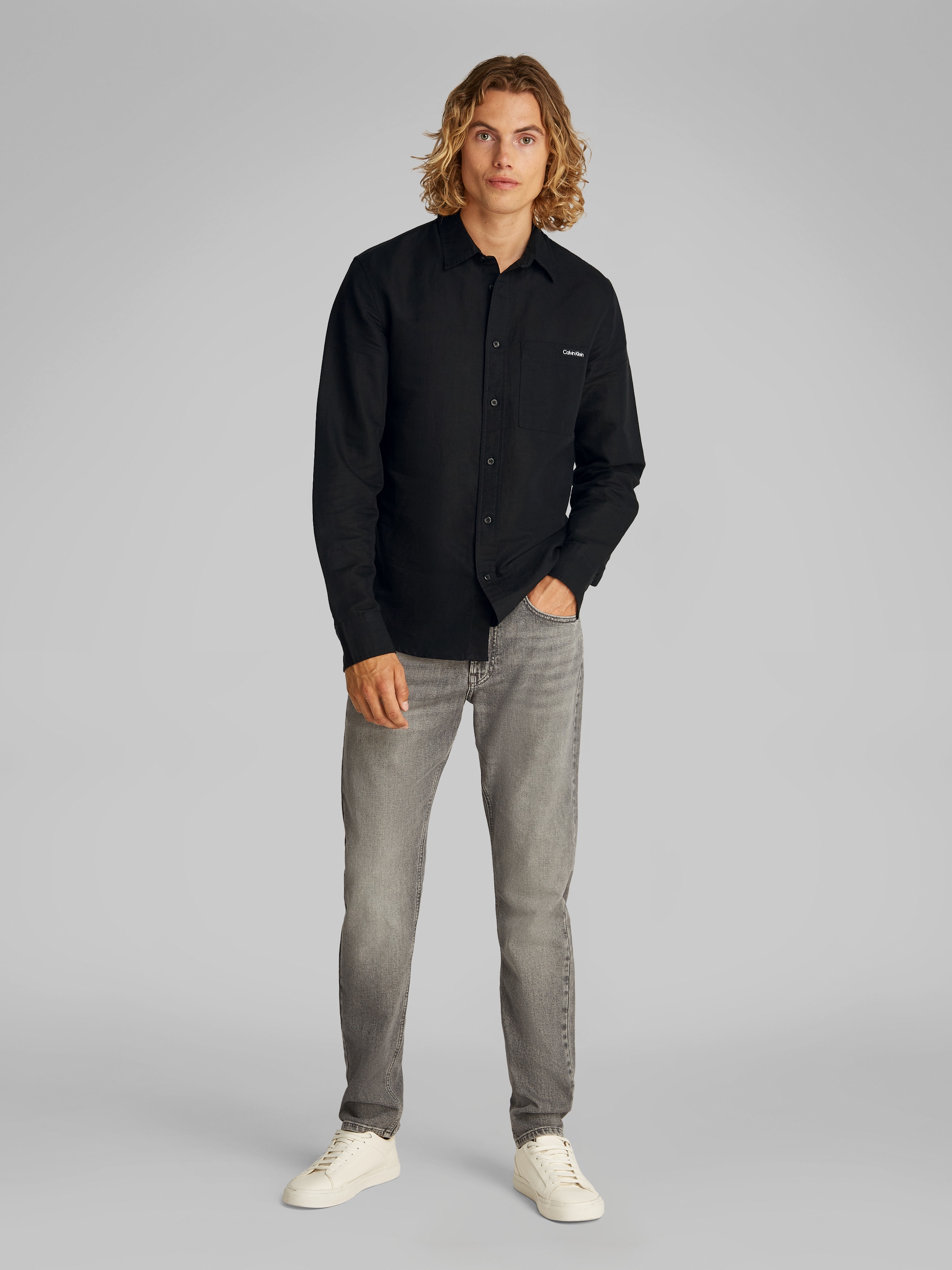 Calvin Klein Jeans Leinenhemd »LINEN COTTON SHIRT«, mit Brusttasche