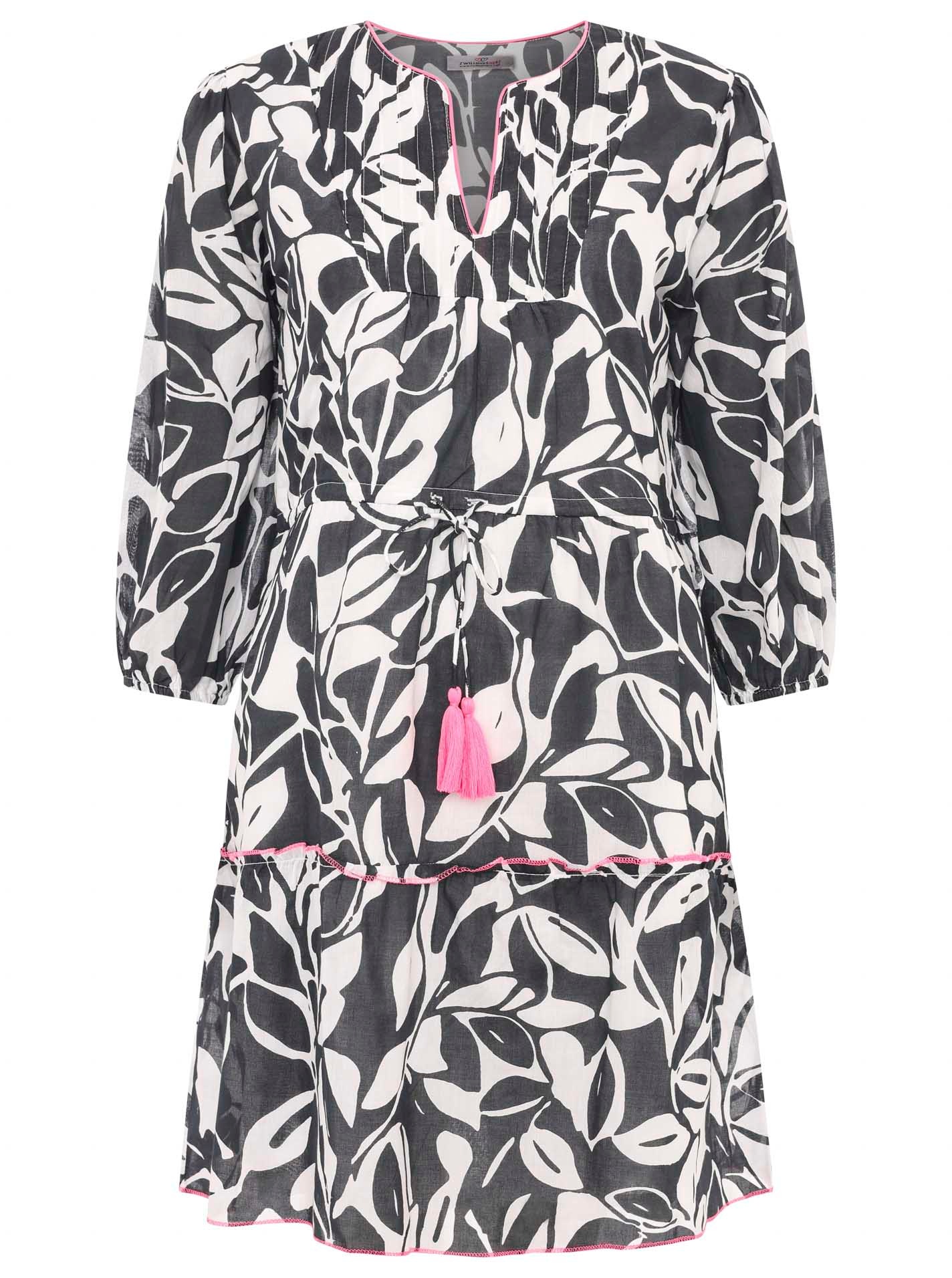 Zwillingsherz Sommerkleid ""Blätter Zweifarbig"" Ohne Taschen mit Tasseln u günstig online kaufen