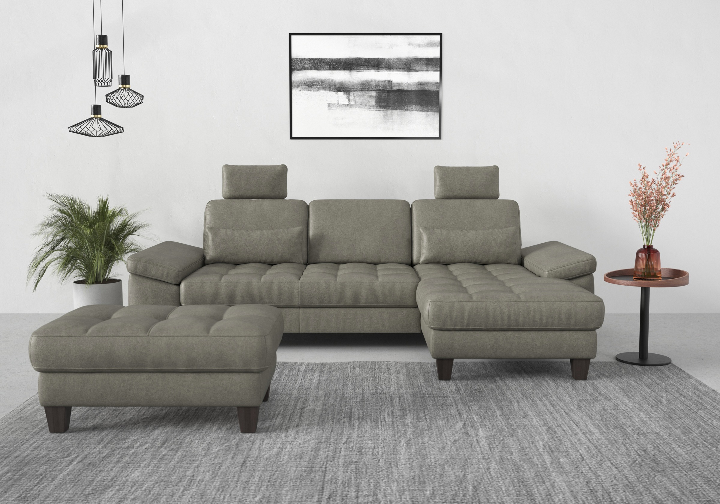 Thumbnail - sit&more Ecksofa "Westham L-Form" Recamiere, mit oder ohne Bettfunktion, Bettkasten, Füße wengefarben