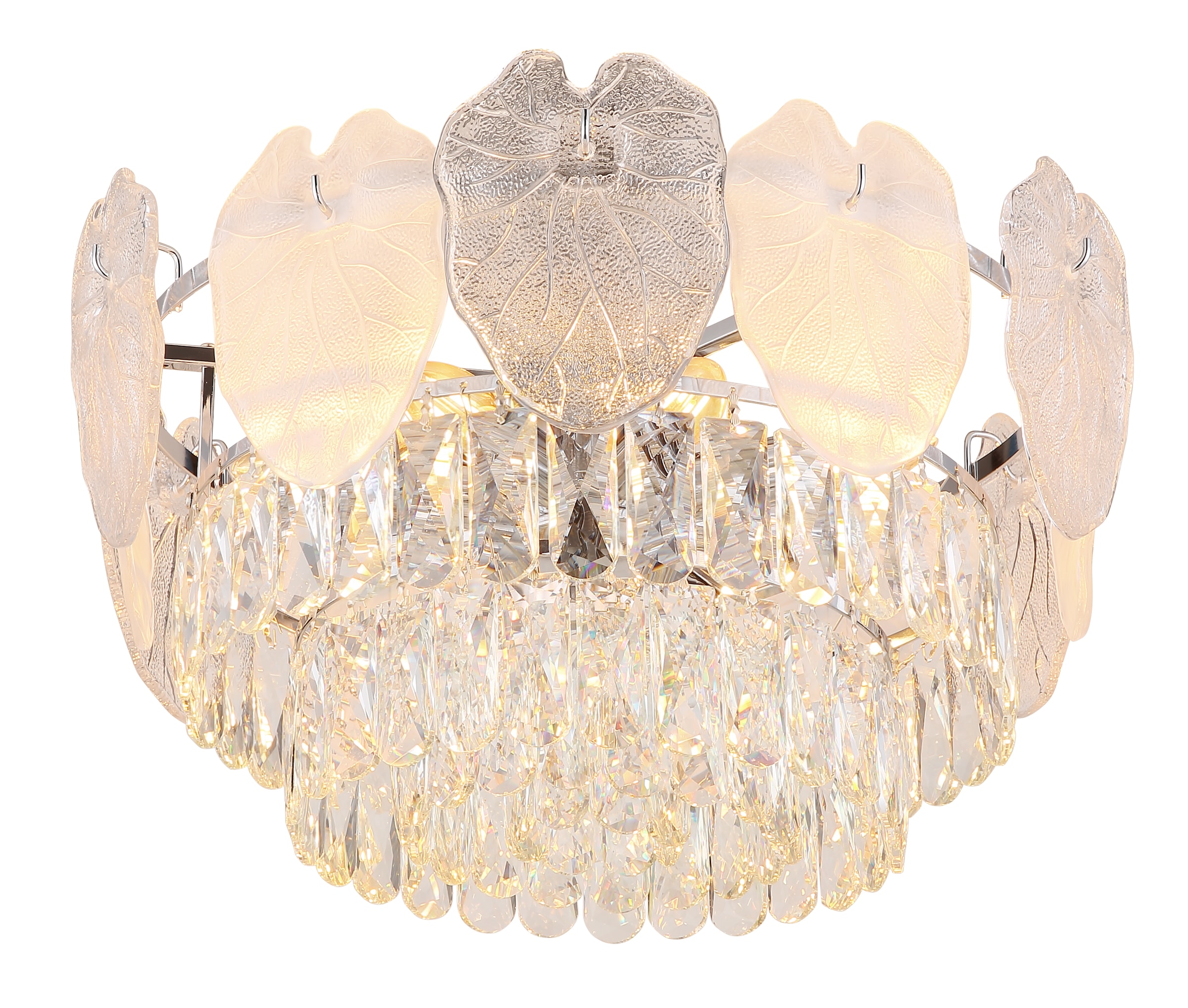 GLOBO LIGHTING Deckenleuchte »BENJAMIN«, Leuchtmittel E14 | ohne Leuchtmittel, Deckenlampe/chrom/Kristalle/elegant/Wohnzimmer