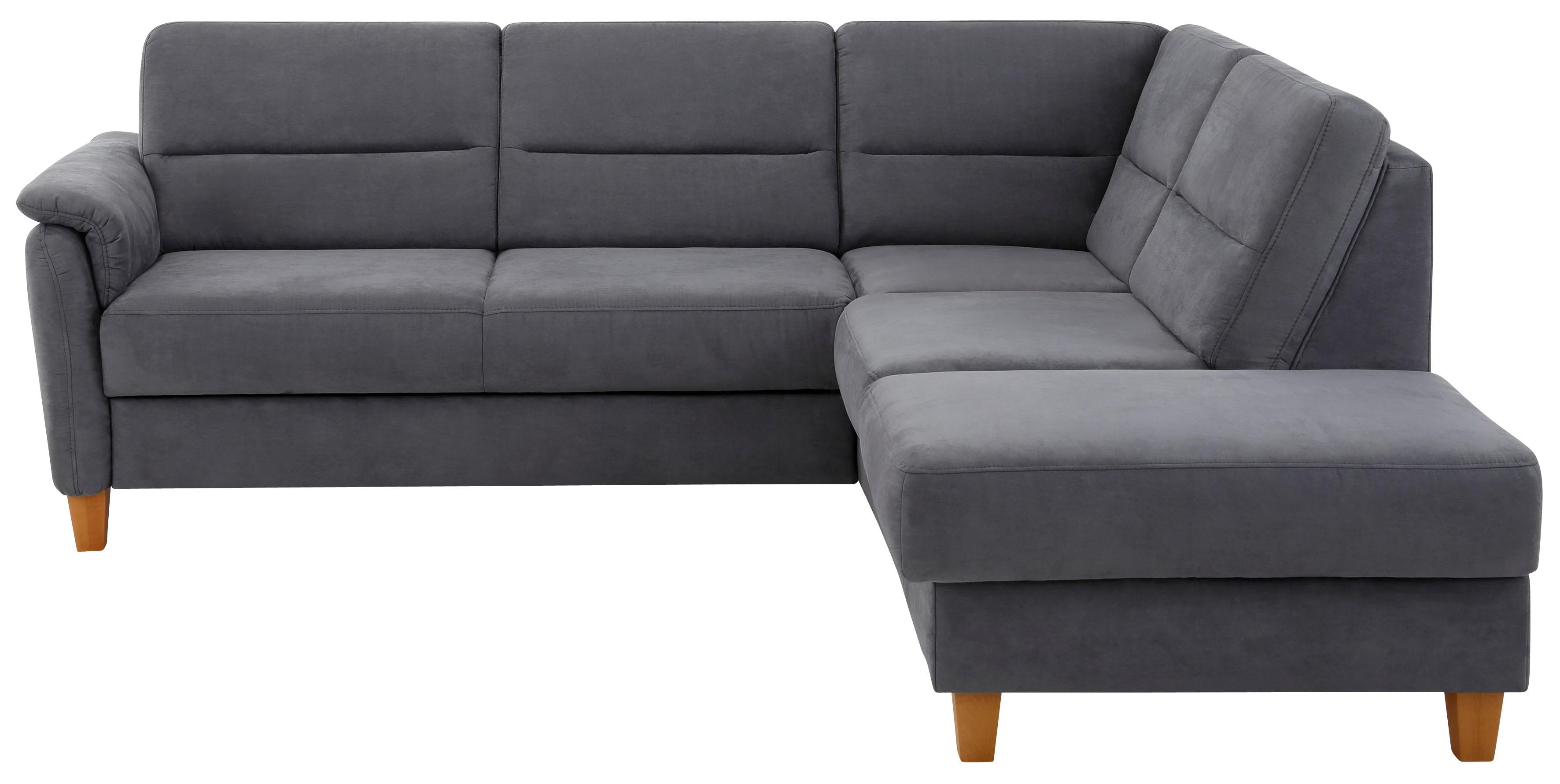 Home affaire Ecksofa "Palmera, L-Form, B: 236 cm, Bettfunktion & Bettkasten wählbar" Federkern-Polsterung, Sitzhöhe 48 cm, handgefertigt, stilvolles Design