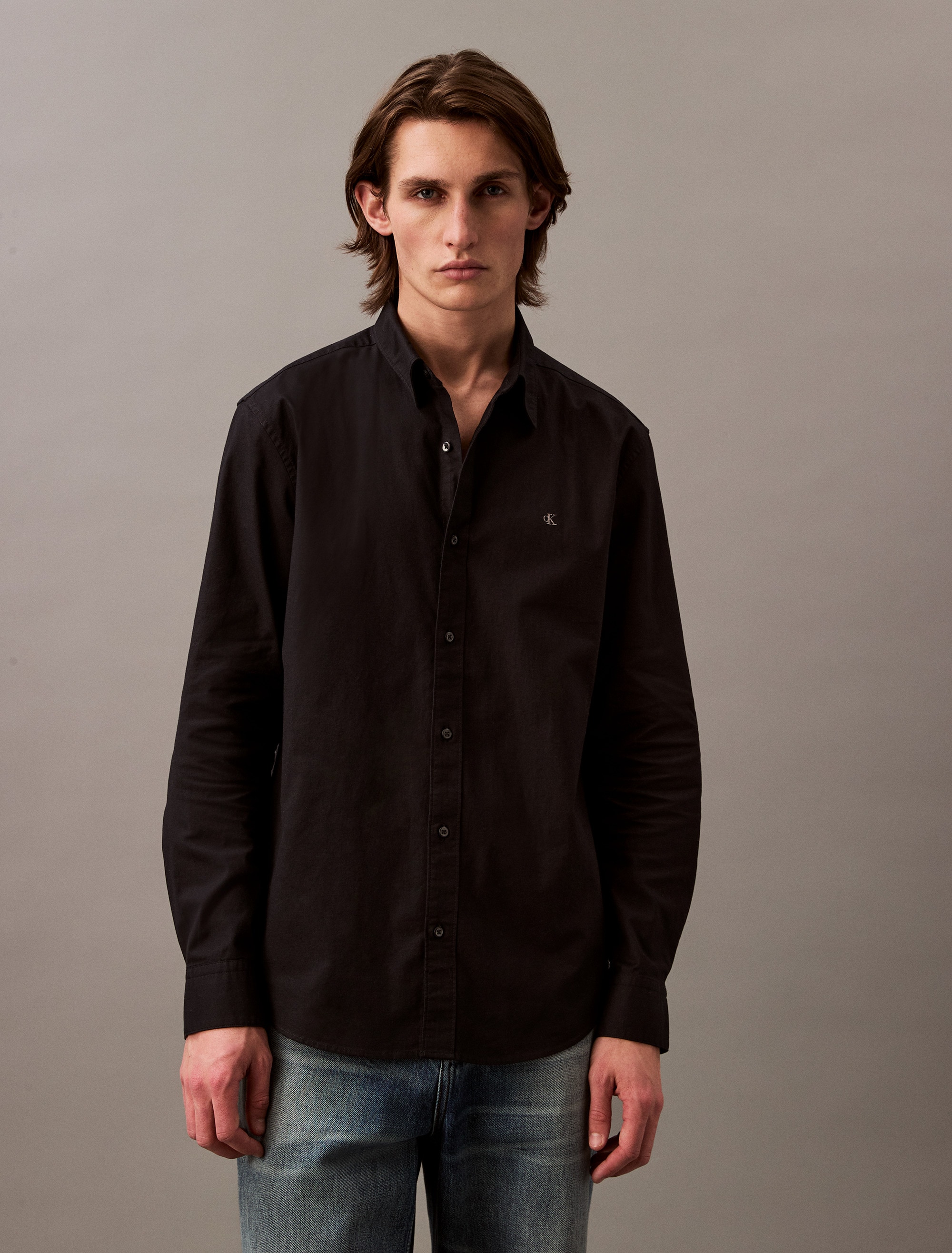 Calvin Klein Jeans Langarmhemd "LS SOLID OXFORD CLASSIC SHIRT" Mit Rundhals günstig online kaufen