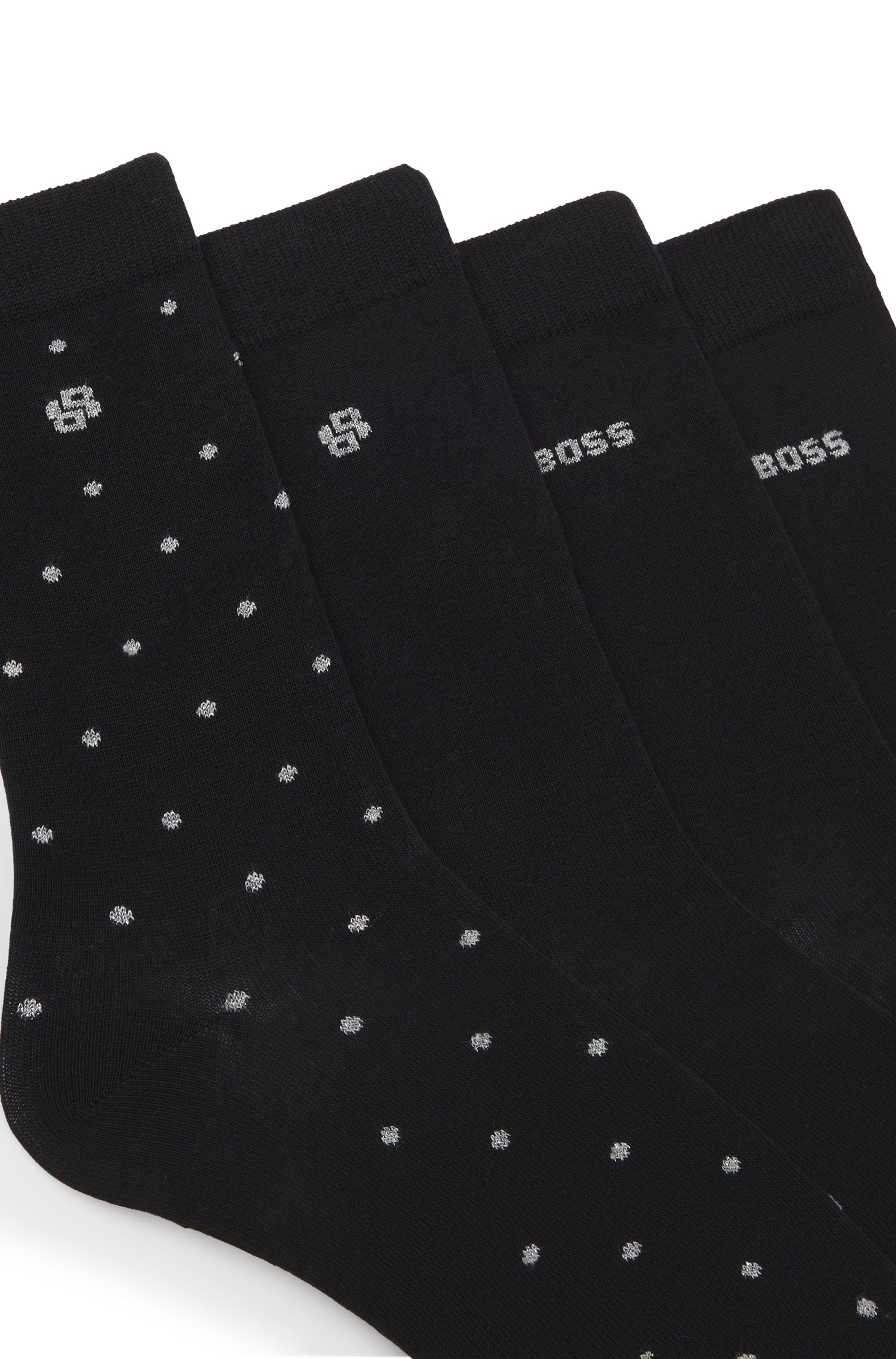 BOSS Socken »4P RS GiftShine« 4 Paar tlg. verstärkte Fersen- und Zehennaht, Rippbündchen