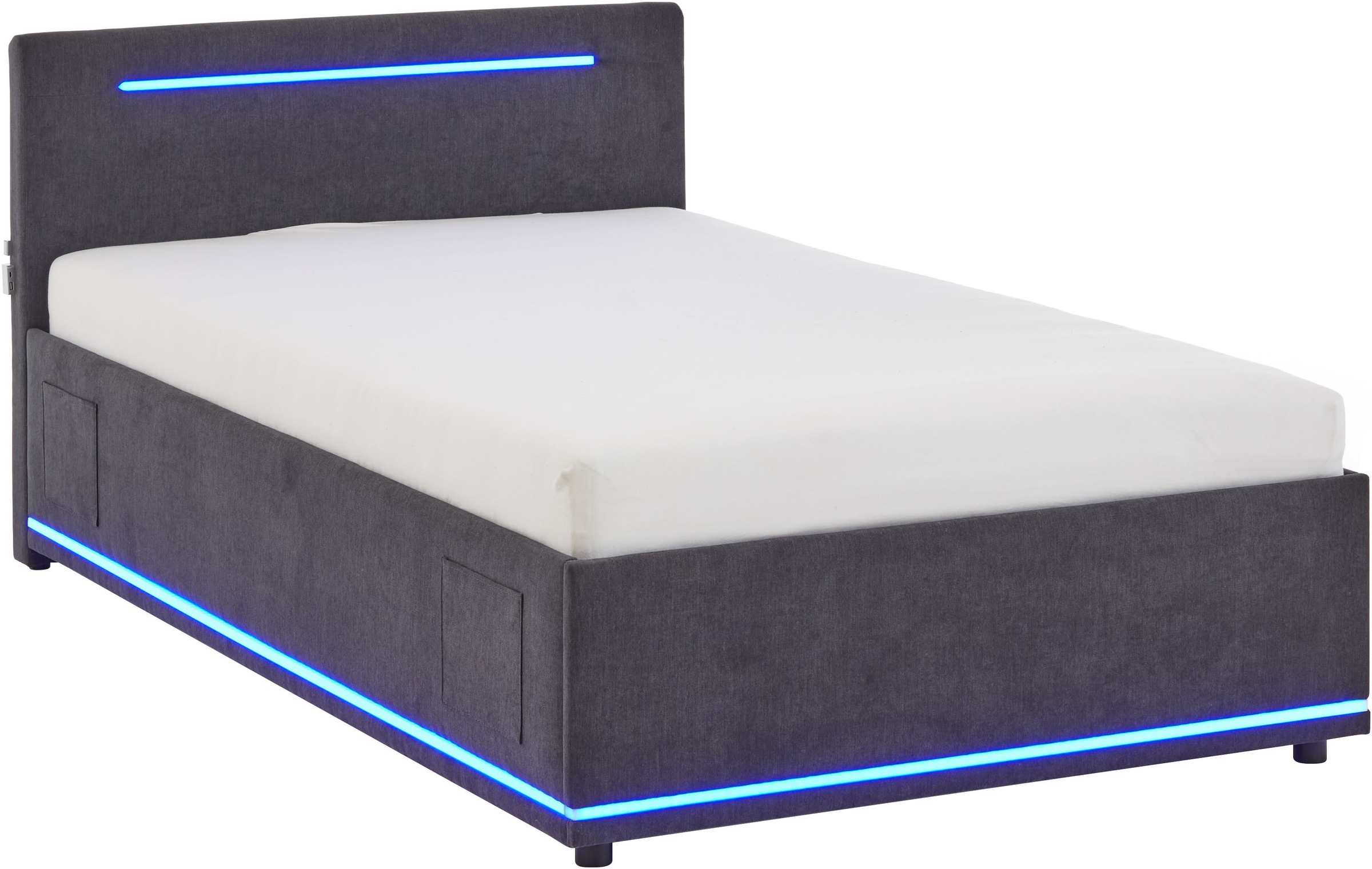 Thumbnail - meise.möbel Polsterbett "CIRCLE inkl. LED-Beleuchtung & USB-Anschluss, wahlweise mit Bettkasten" erhältlich in den Breit...