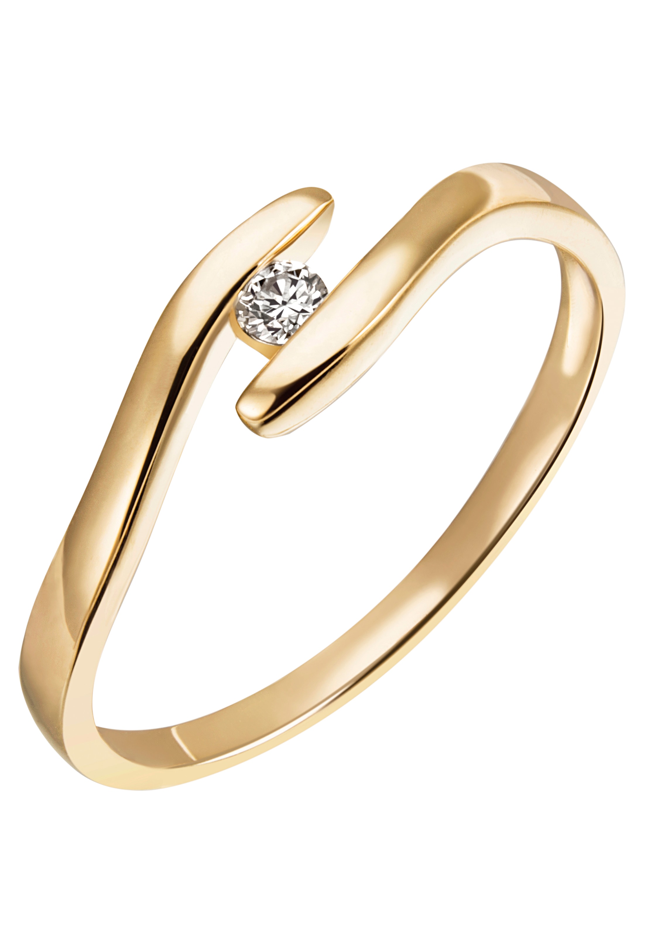 Firetti Solitärring »Schmuck Geschenk Gold 585 Damenring Verlobungsring Goldring«, mit Brillant