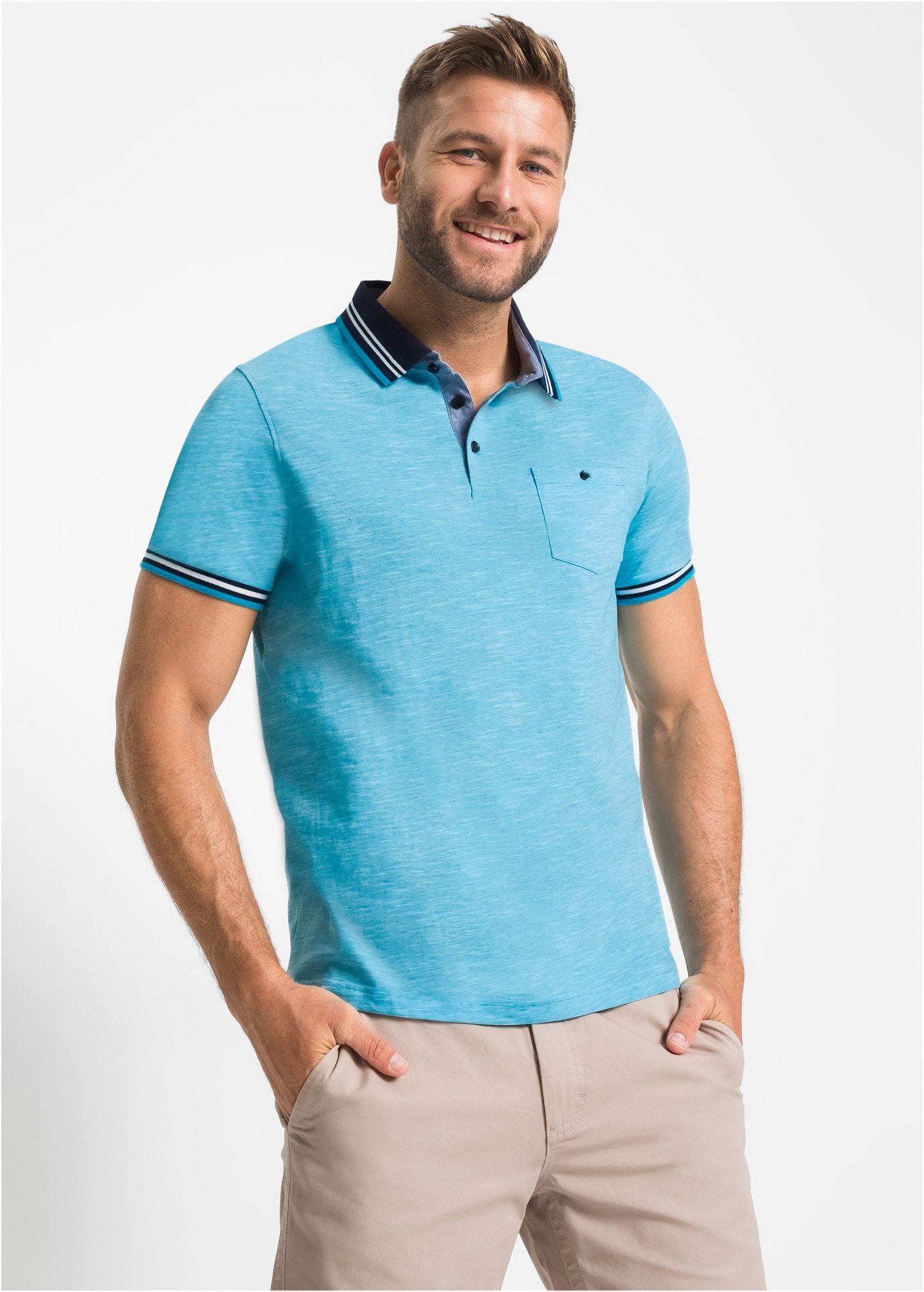 bonprix Poloshirt, Poloshirt aus reiner Baumwolle günstig online kaufen