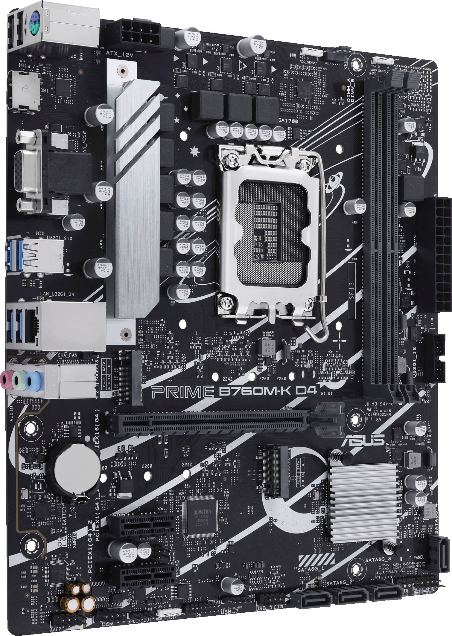 Asus Mainboard »PRIME B760M-K D4«, Intel B760, mATX, DDR4 Speicher, 2x PCIe 4.0 M.2, Aura Sync