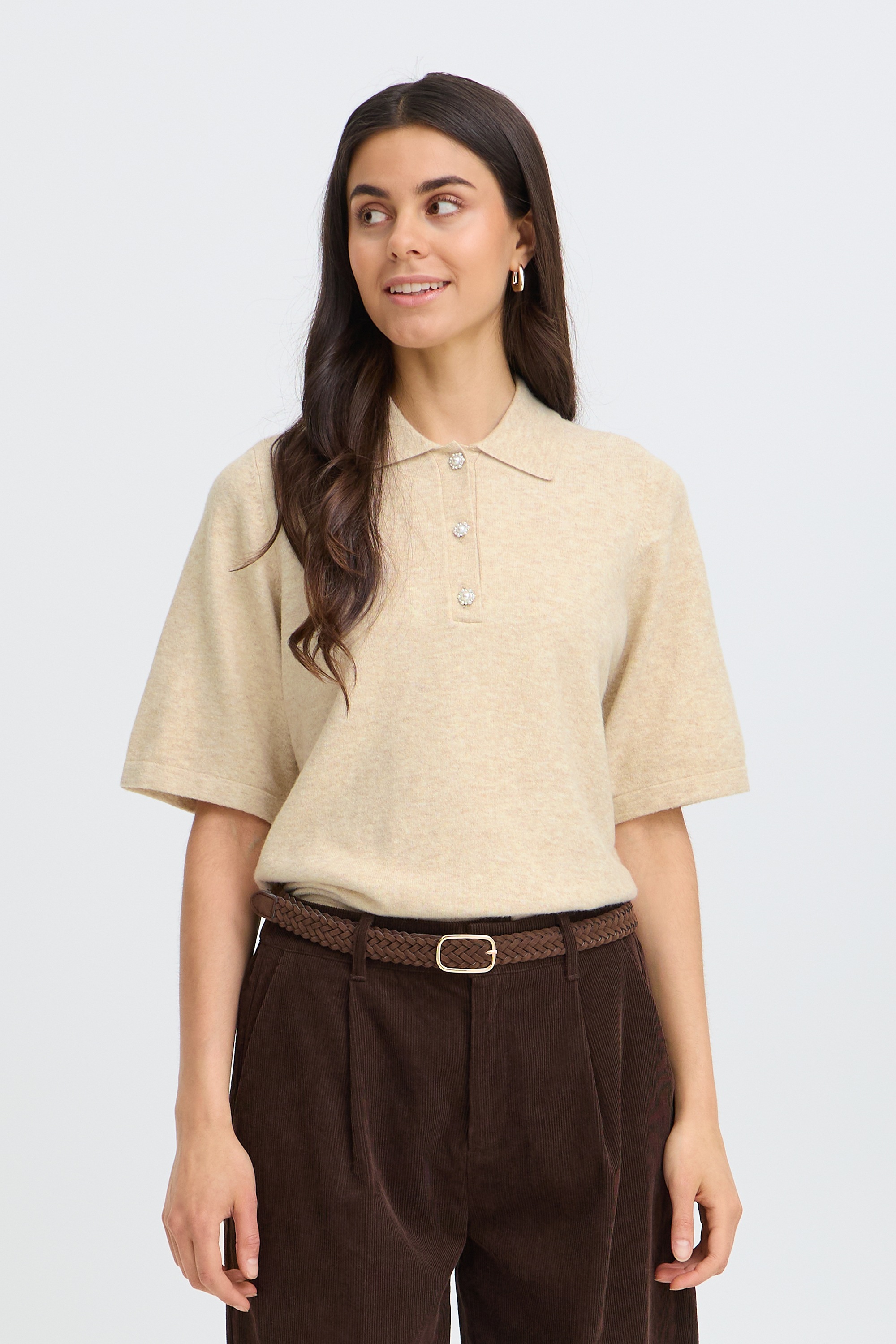 fransa Kurzarmpullover »Damen Halblange Ärmel FRSUZETTE«