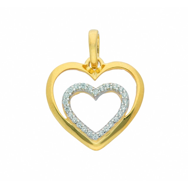 Adelia´s Kette ohne Anhänger »333 Gold Anhänger Herz mit Zirkonia«,  Schmuckset - Set mit Halskette bestellen | BAUR