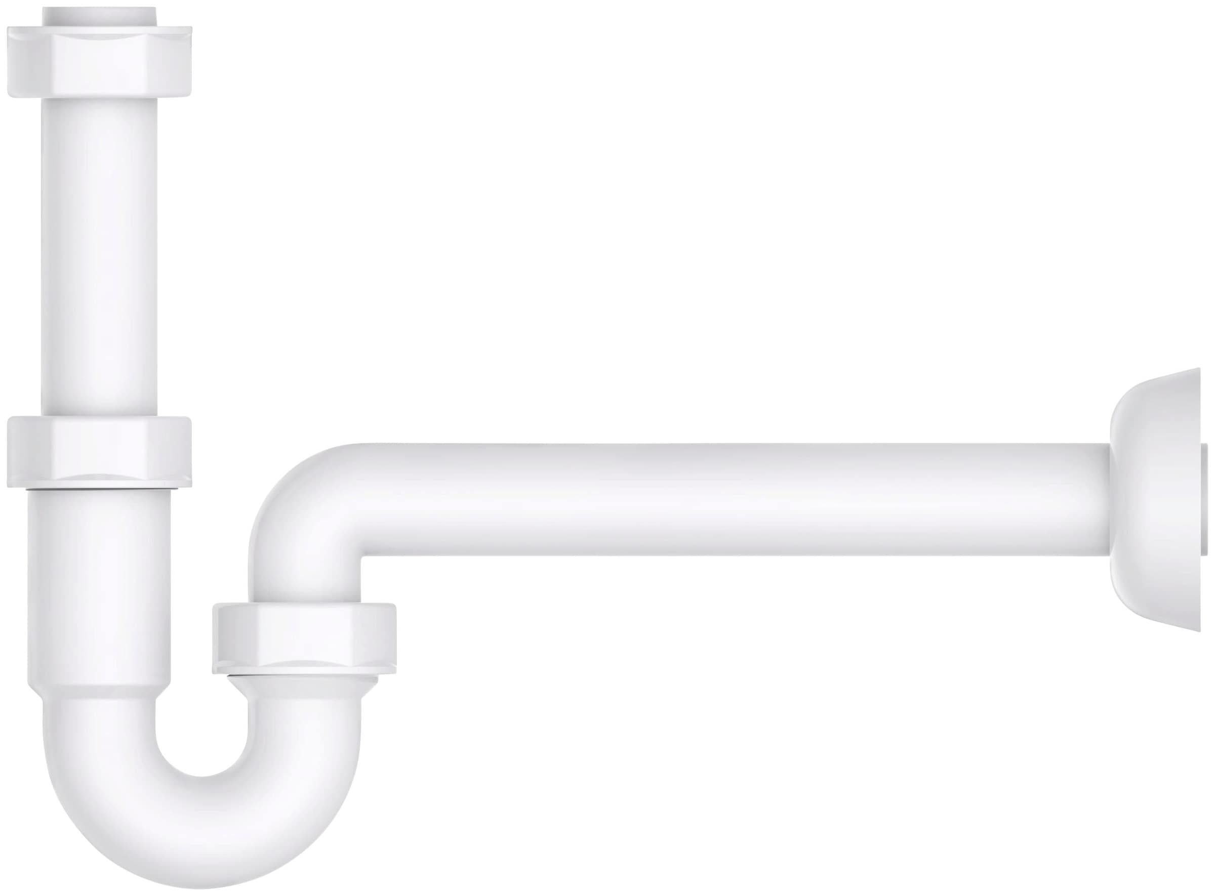 Siphon, (1 tlg.), Röhrensiphon, Weiß, 1 1/4" x 32 mm