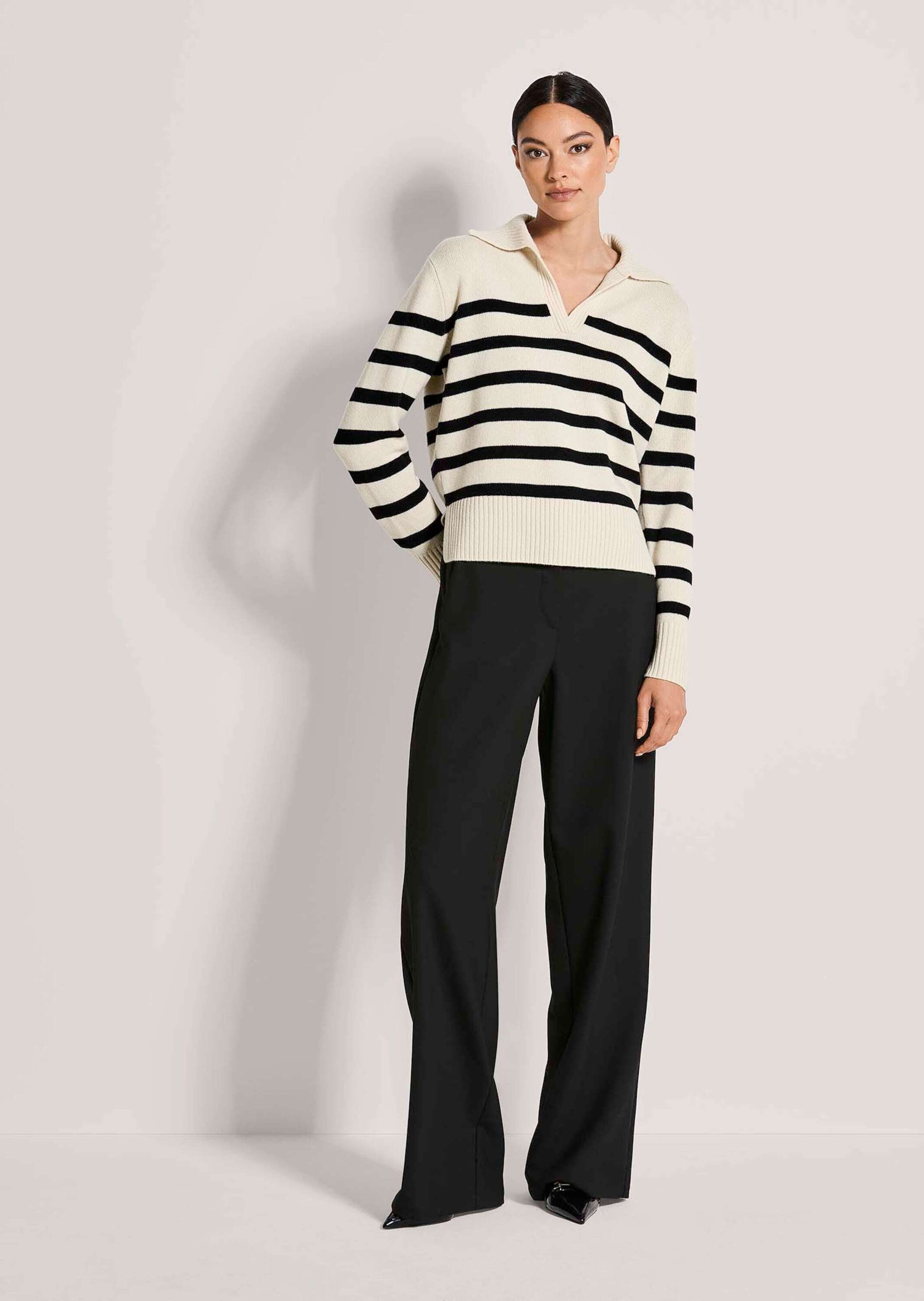 MADELEINE Longpullover "Strickpullover Sommerpullover im Streifen-Look" Pol günstig online kaufen