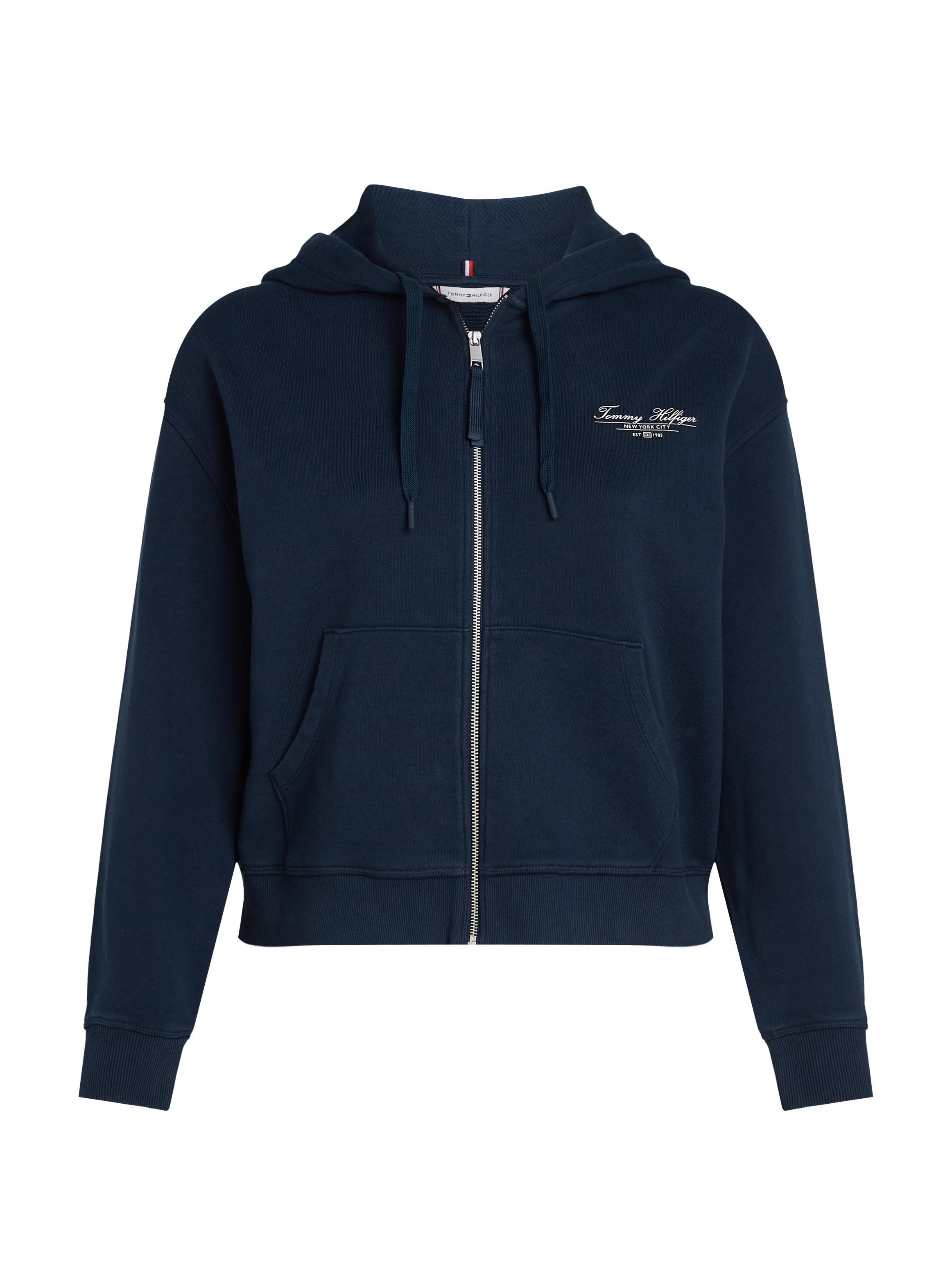 Tommy Hilfiger Curve Sweatjacke »CRV REG SCRIPT ZIP HOODIE«, in Großen Größen, Kapuze, Zipper, Logoschriftzug