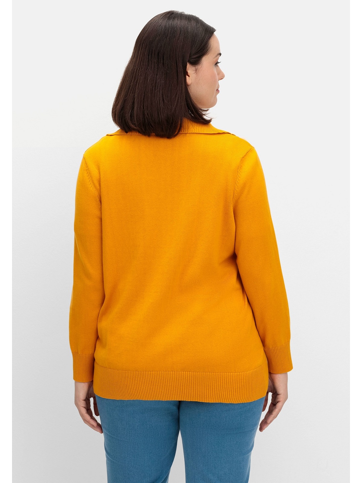 Sheego Strickpullover »Große Größen«, aus Baumwolle, mit Troyerkragen