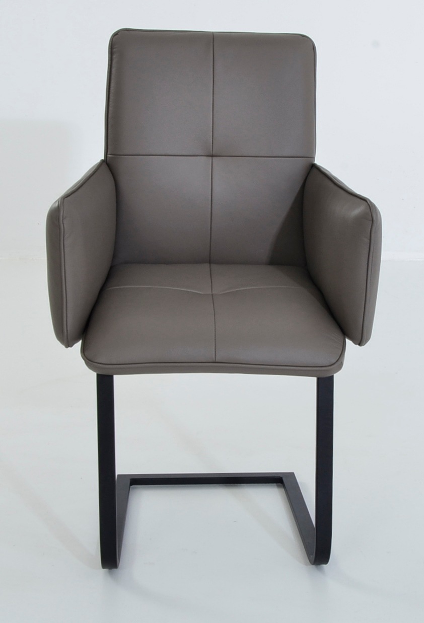 K+W Komfort & Wohnen Freischwinger »6502«, Leder CASAY, Freischwinger mit Armlehnen, Flachstahlkufe in schwarz