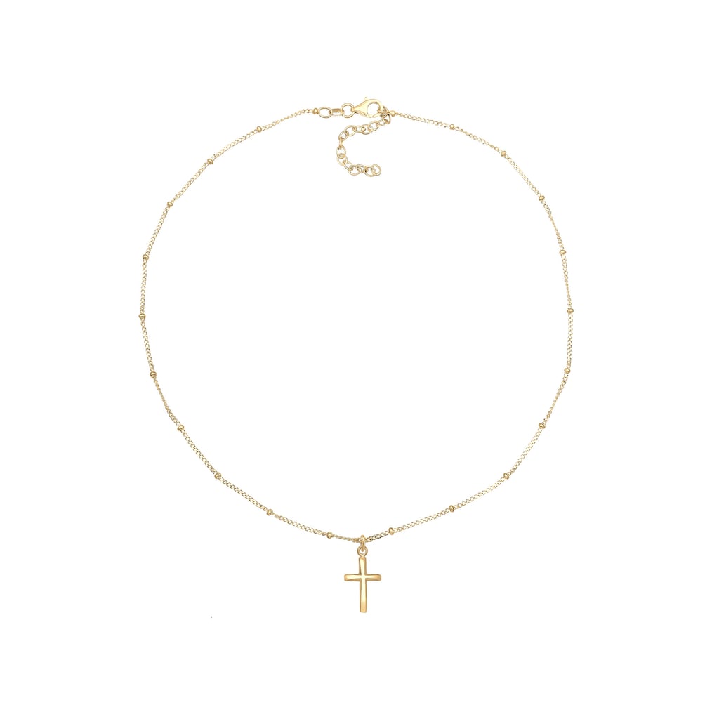 Elli Collier »Choker Kugelkette Kreuz Glaube 925 Silber«