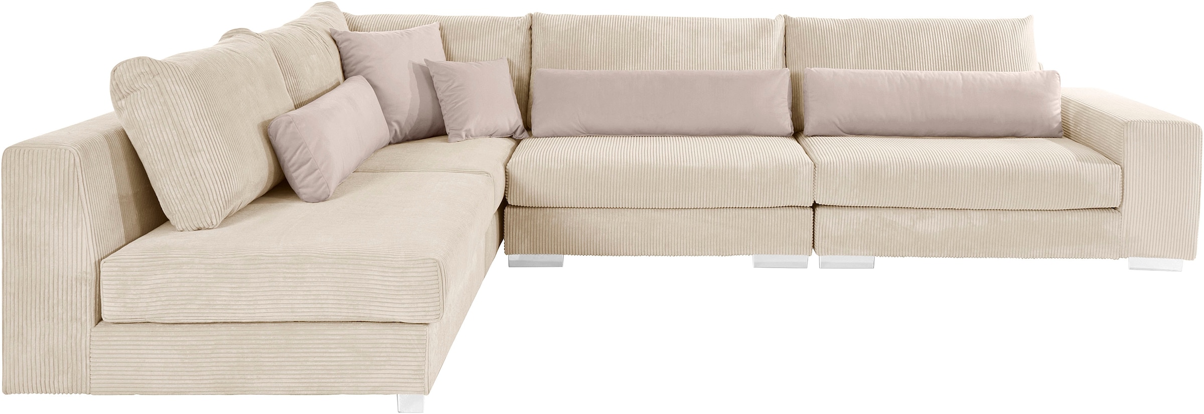 Home affaire Ecksofa »Vasco L-Form«, inkl. 10-teiligen Kissen-Set