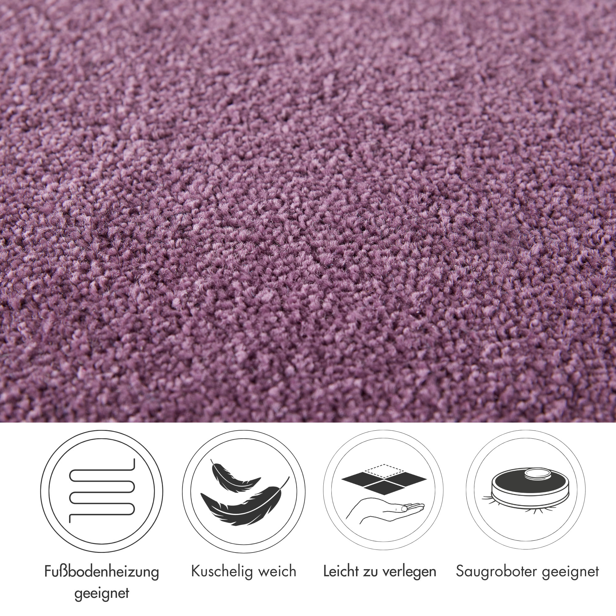 Thumbnail - Andiamo Teppichboden "Sophie, Frisee-Velours, Made in Netherlands", rechteckig, 4,5 mm Höhe, Uni Farben, Breite 400 cm o...