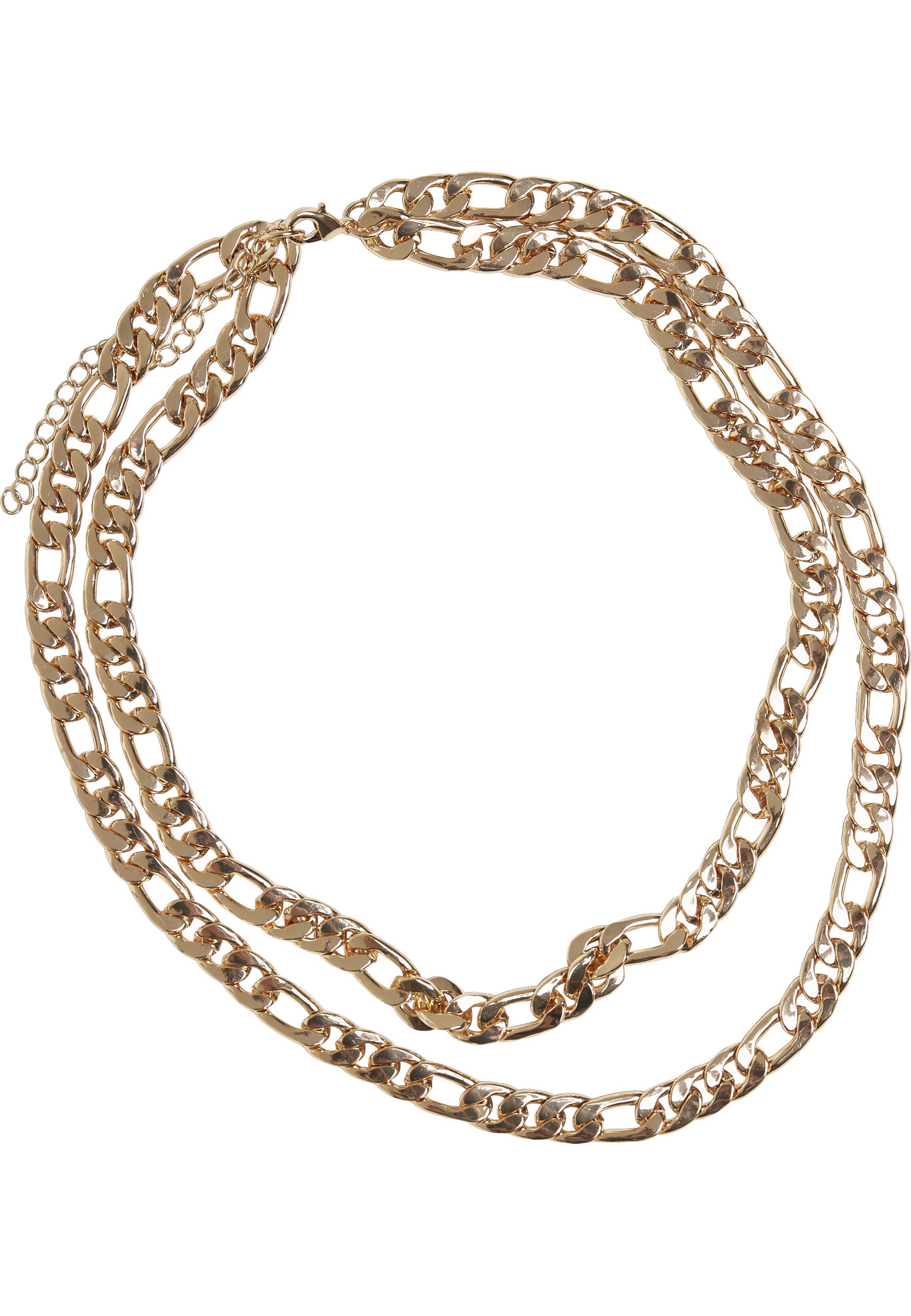 Edelstahlkette URBAN CLASSICS "Urban Classics Unisex Figaro Layering Necklace", gold, Halsketten, Damen, onesize, Eisen, Edelstahlkette