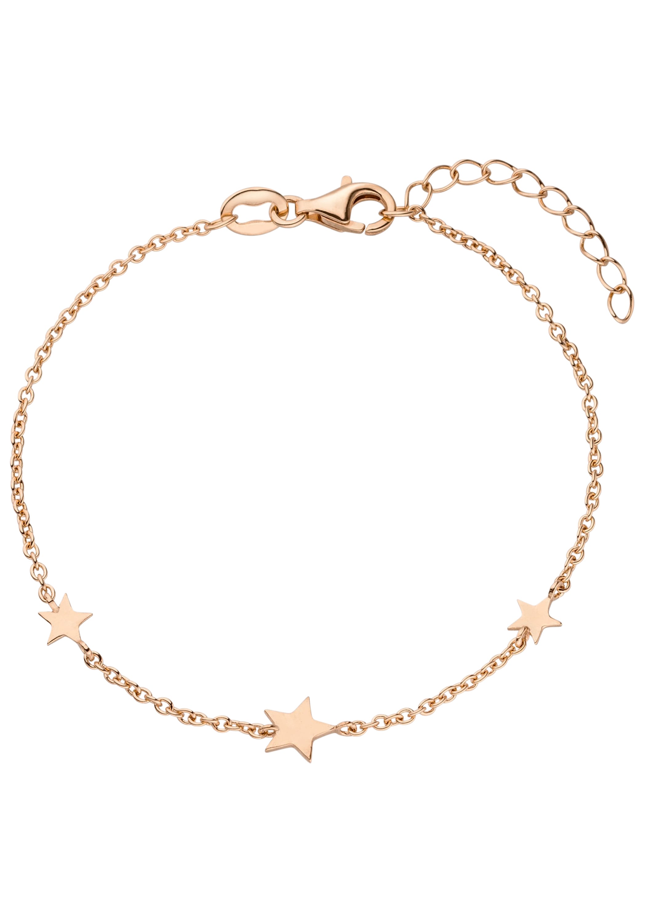 JOBO Armband »Sterne« 925 Silber roségold vergoldet 19 cm