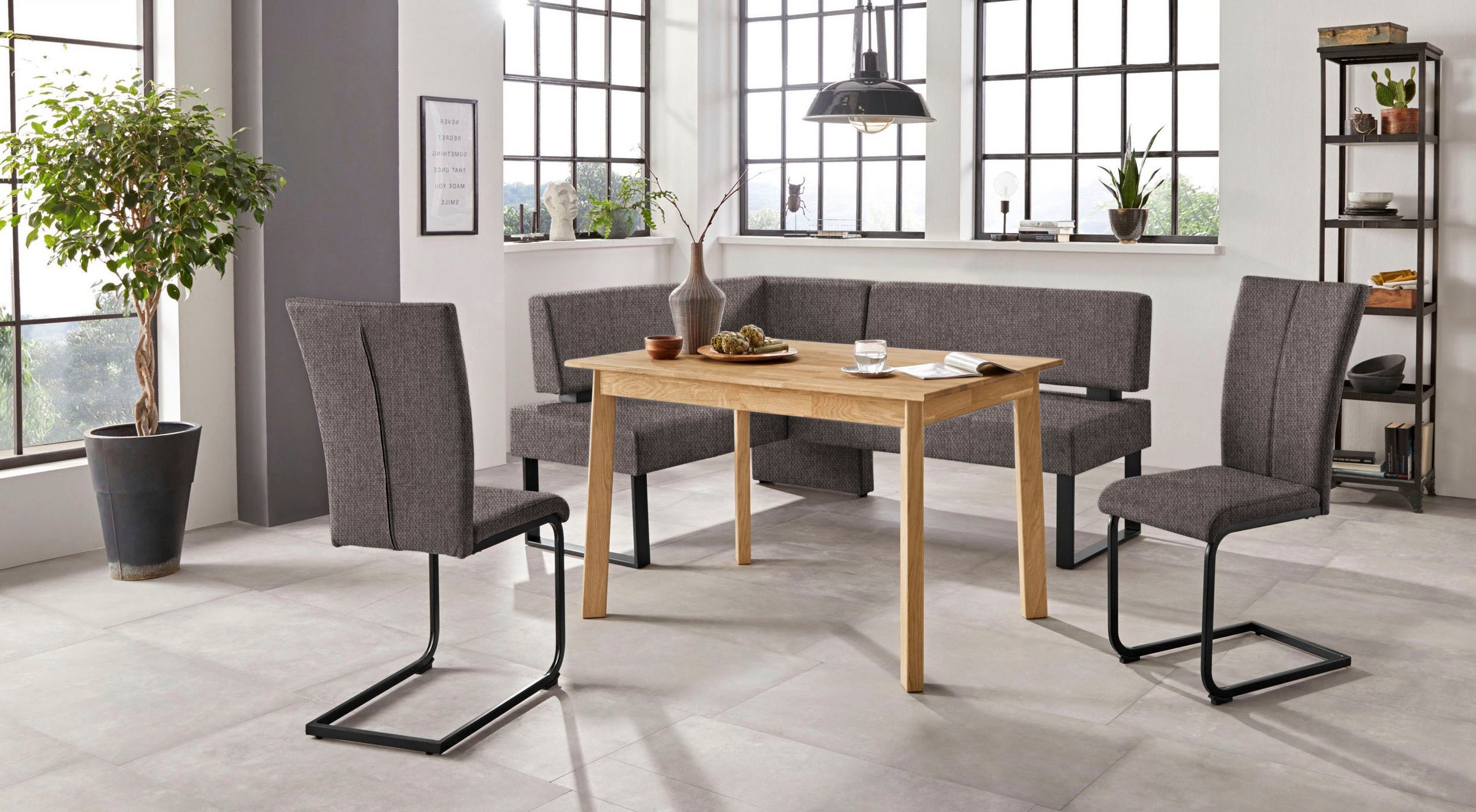 OTTO home Eckbank "Oliver mit Metallgestell, Küchenbank" verschiedene Bezüg günstig online kaufen