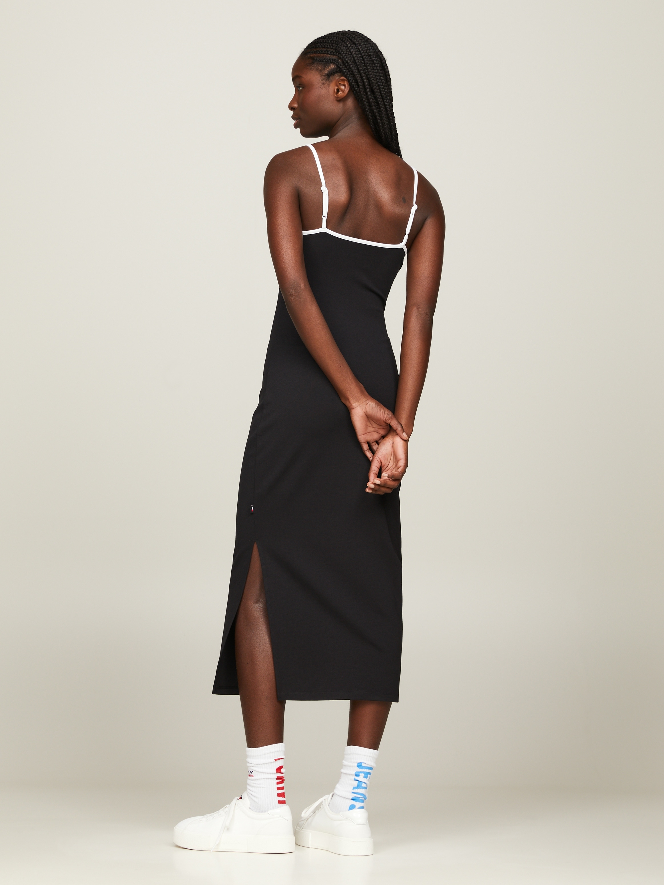 Tommy Jeans Spaghettikleid "TJW TONAL SCRIPT MIDI DRESS", mit Tommy Jeans L günstig online kaufen