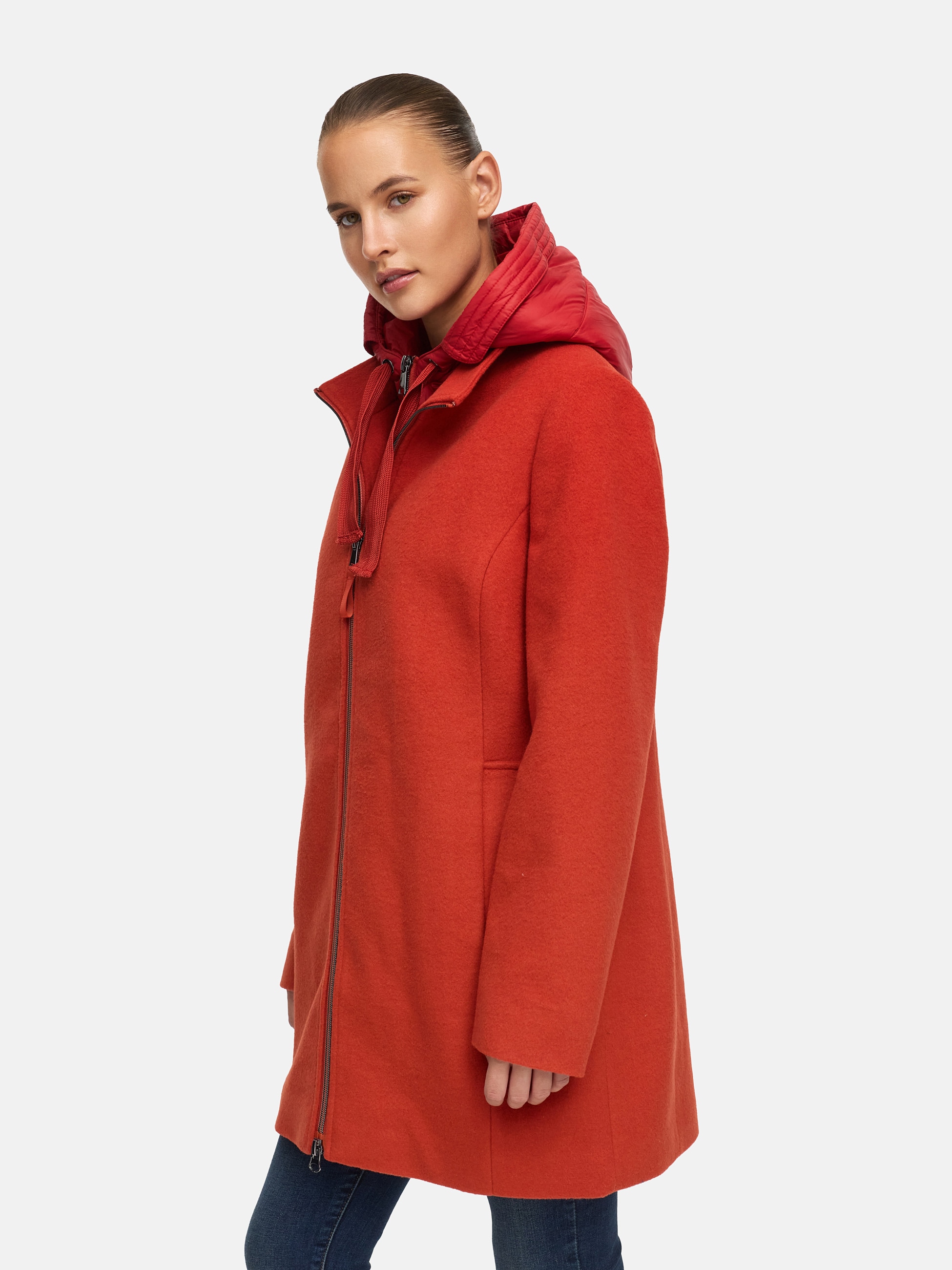 MANISA Wolljacke, mit Kapuze, mit herausnehmbarer Kapuze