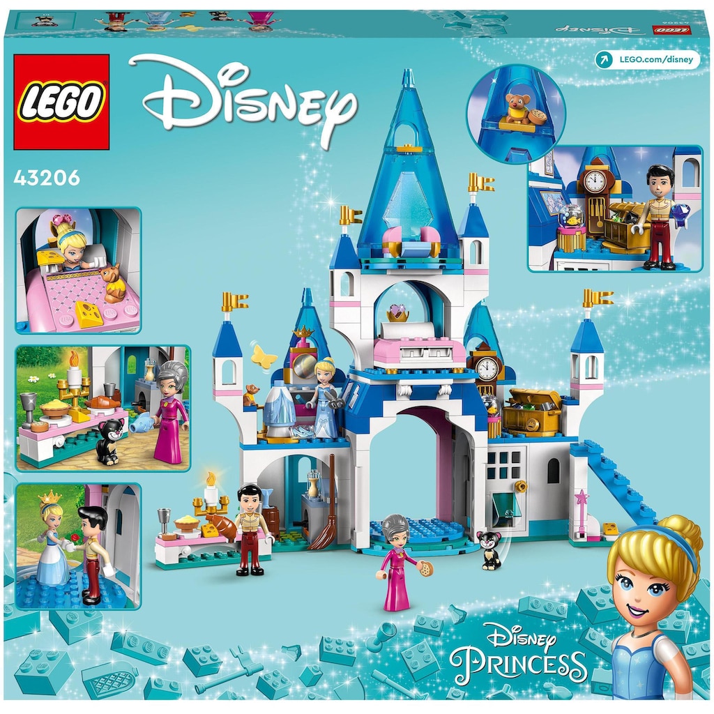 LEGO® Konstruktionsspielsteine »Cinderellas Schloss (43206), LEGO® Disney Princess«, (365 St.), Made in Europe