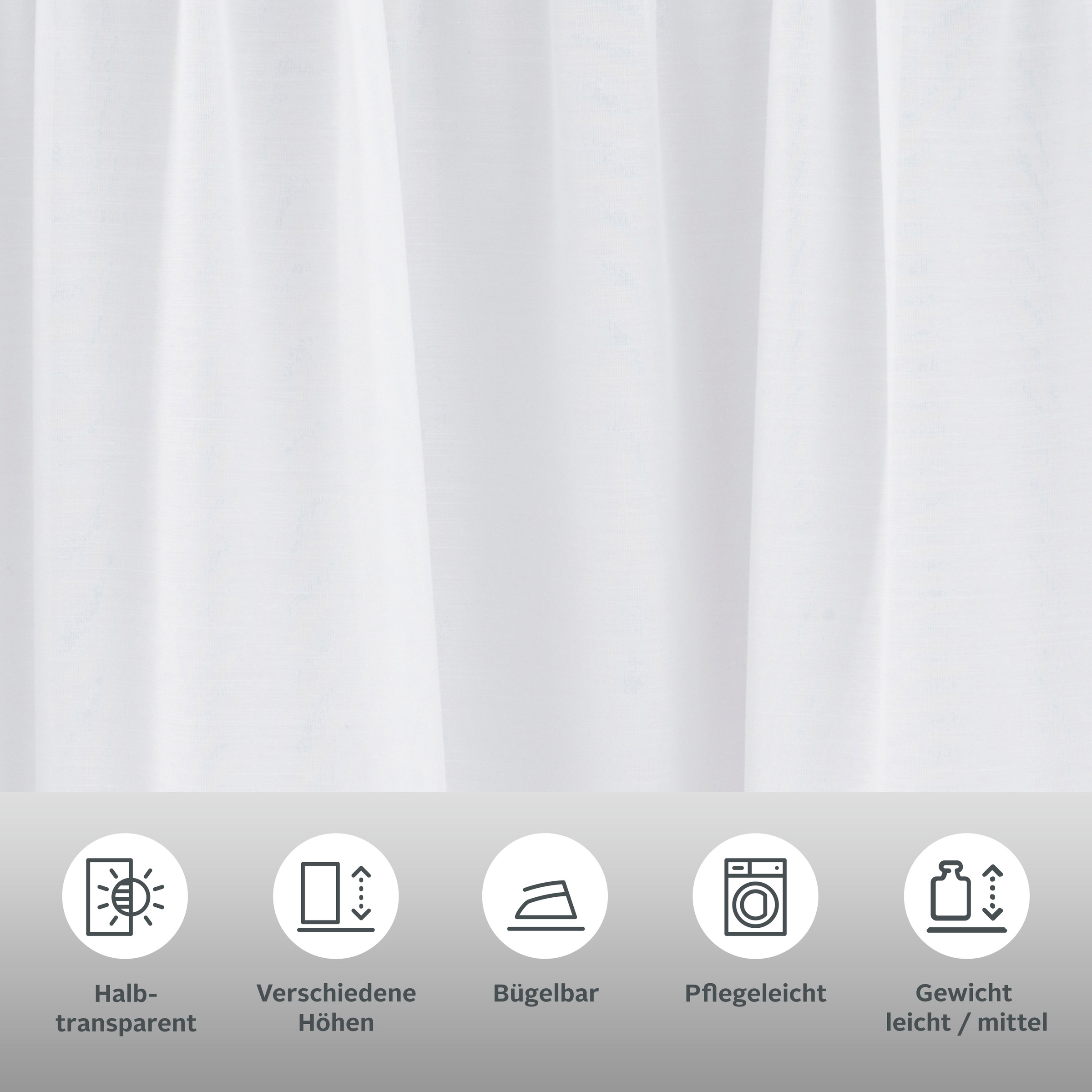 my home Gardine "Malin" Kräuselband 2 Stk. tlg. halbtransparent, 2-er Set, günstig online kaufen