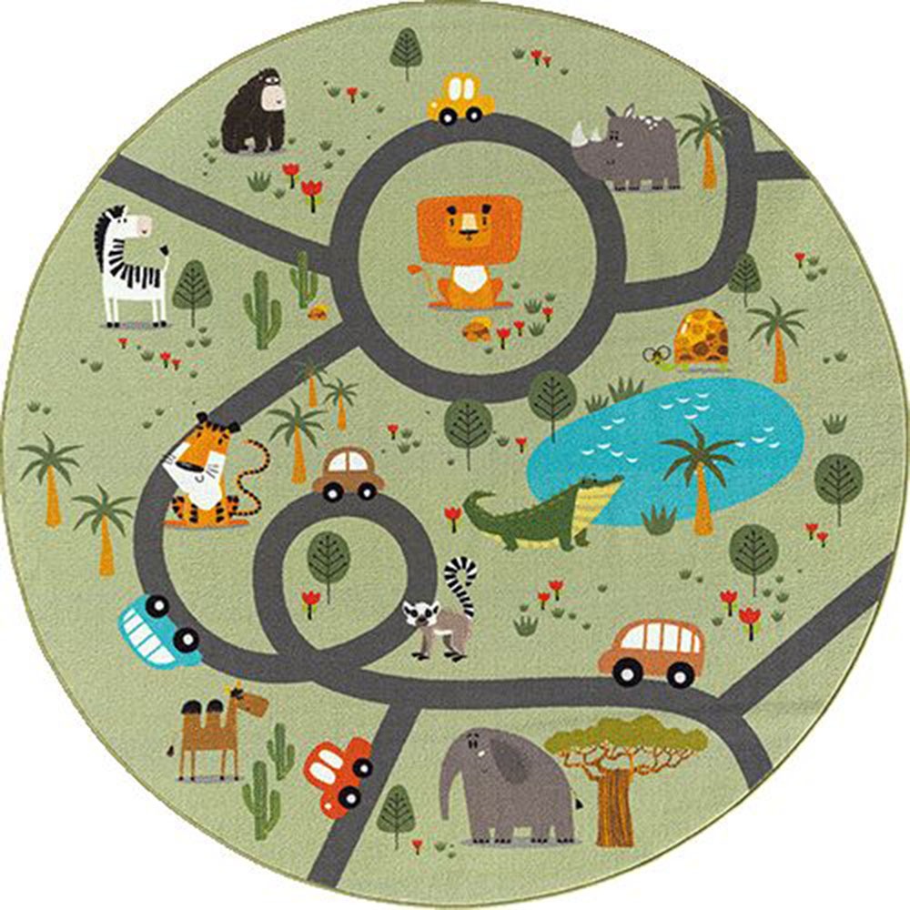 The Carpet Teppich "Happy Life" Rund 4 Mm Höhe Life Kinderzimmer Teppich Spielteppich Pflegeleicht