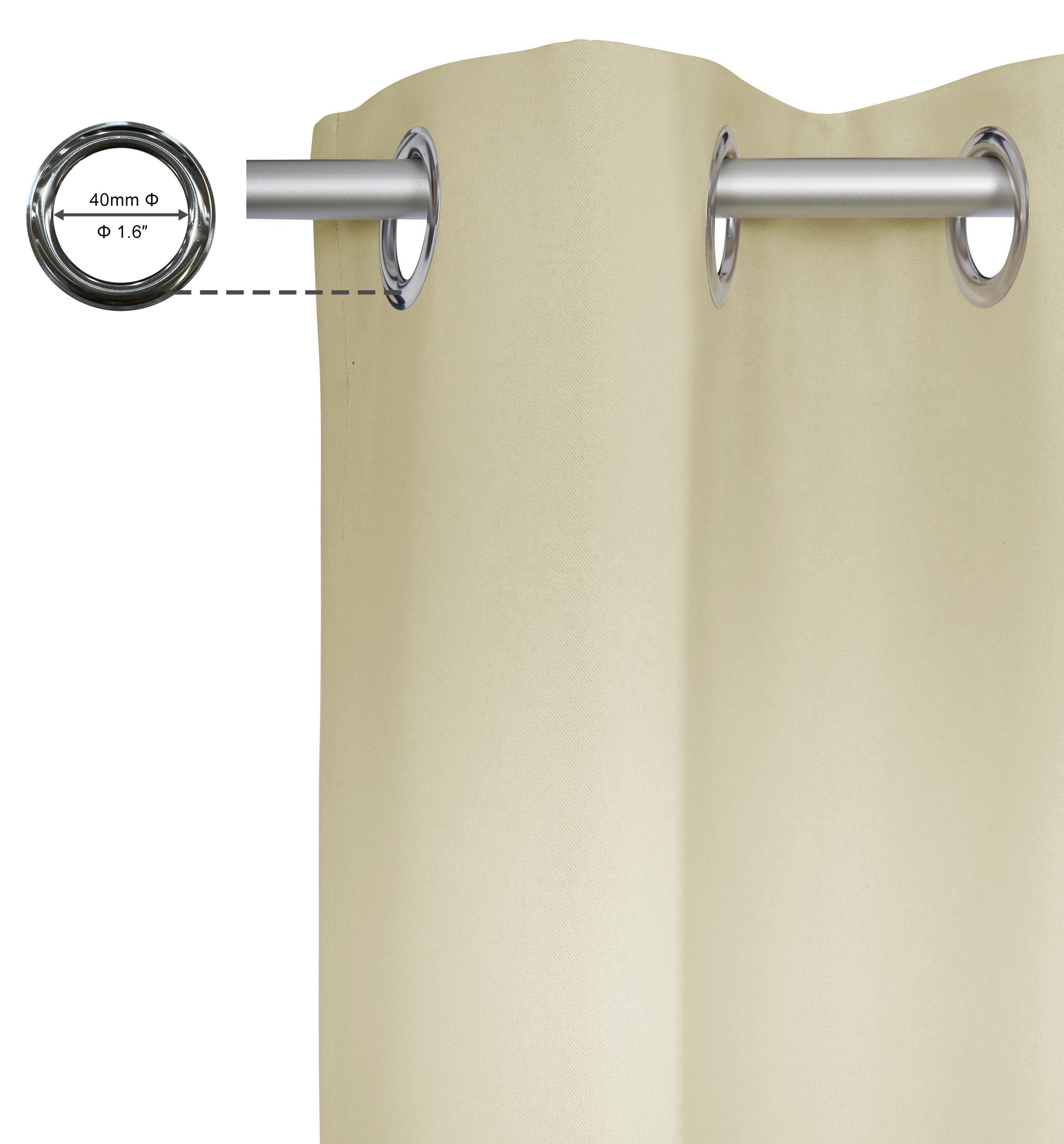 Thumbnail - my home Gardine "SOLA" Ösen 1 Stk. tlg. Schal einfarbig, Verdunkelung, 1er oder 2er Set Gardinen