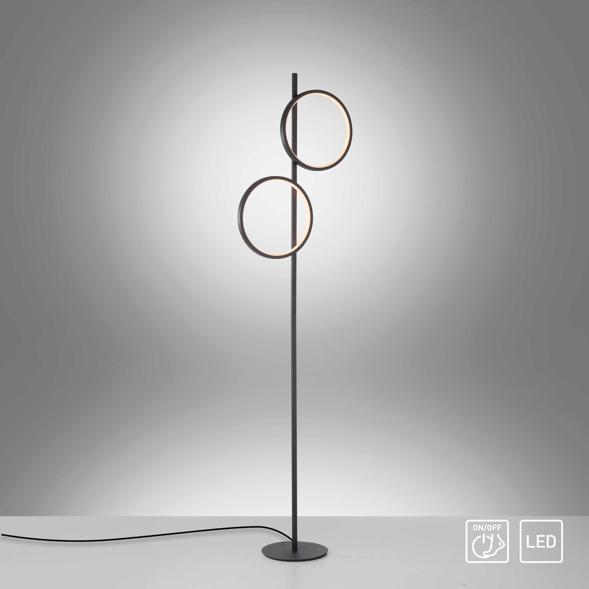 JUST LIGHT Stehlampe »MINI RITUS«, 2 flammig, Leuchtmittel LED-Board | LED fest integriert, LED, Schalter, Fußschalter
