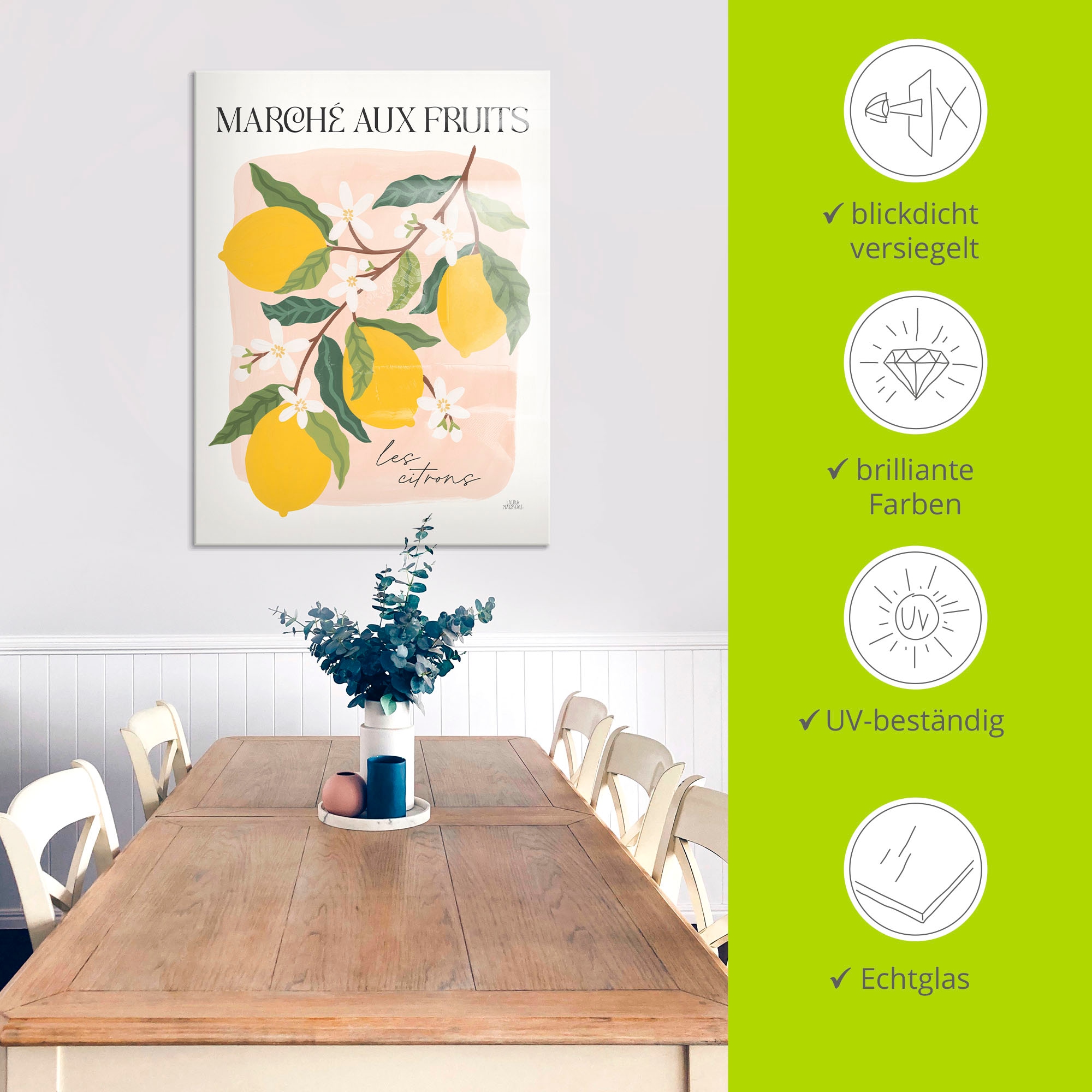 Artland Glasbild »Marche aux Fruits II« Pflanzenbilder 1 Stk. tlg. in verschiedenen Größen