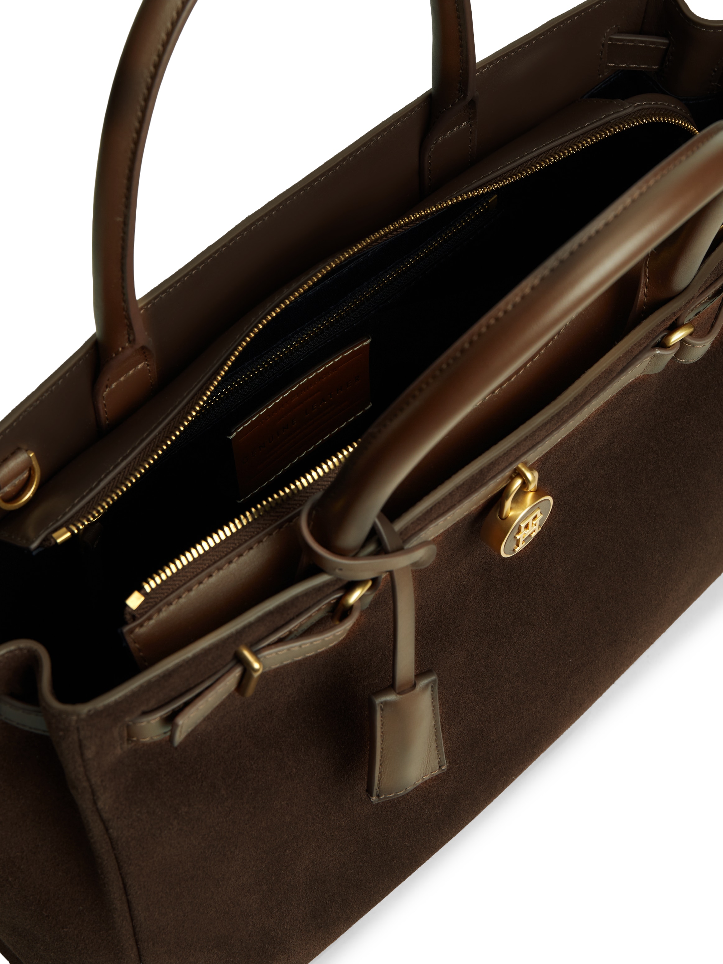 Tommy Hilfiger Handtasche »AMERICAN ICON TOTE SUEDE« Damen Umhängetasche, Schultertasche mit TH-Schmuckschloss