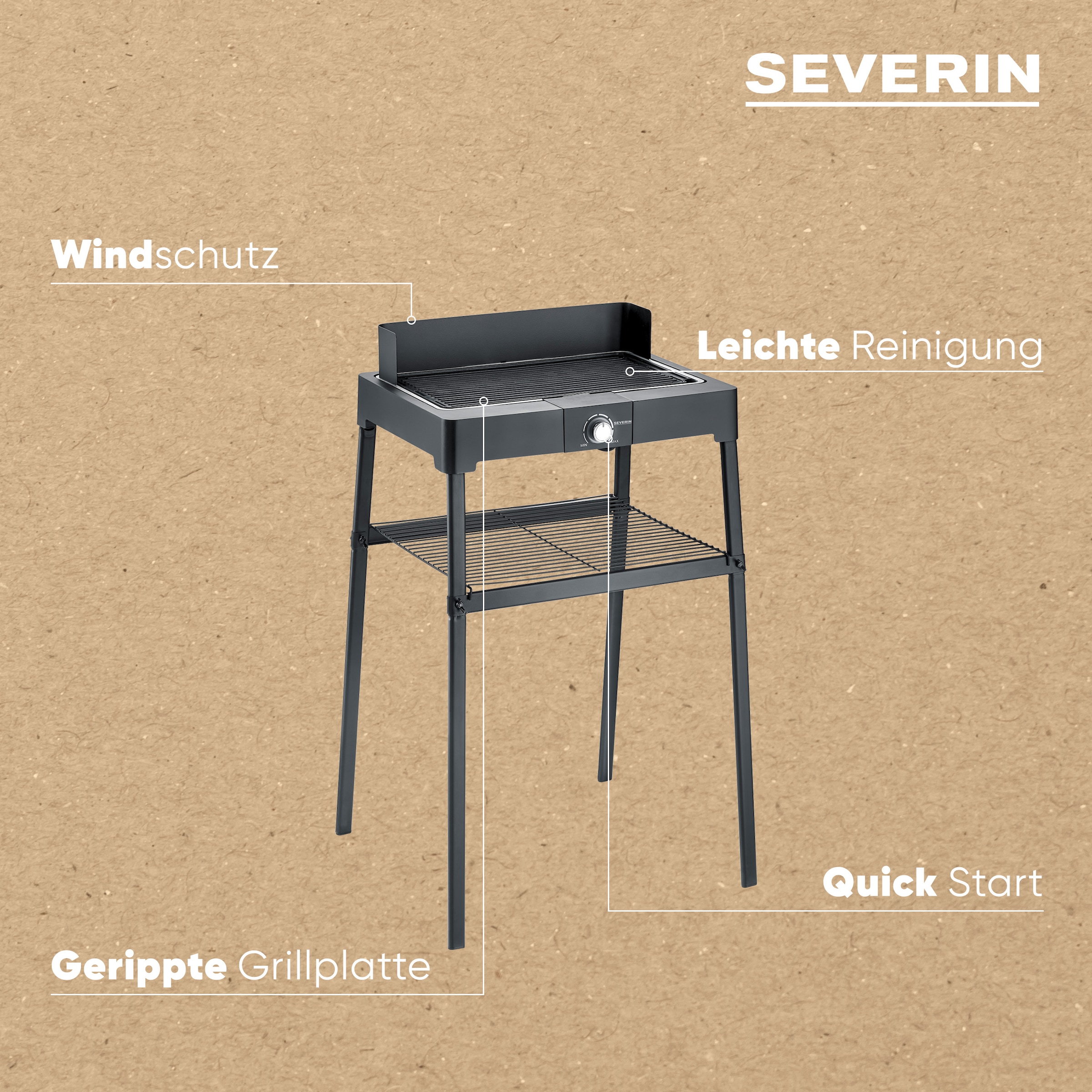 Severin Standgrill »PG 8568«, 2200 W, Elektrogrill mit Grillplatte