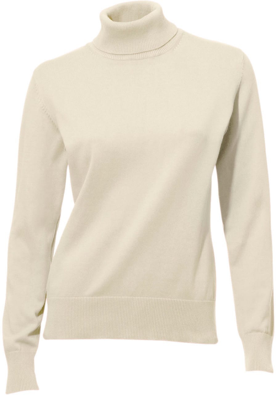 Rollkragenpullover HEINE "Rollkragen-Pullover", Damen, Gr. 42, weiß (sanftes weiß), 100% Baumwolle, unifarben, Pullover Rollkragenpullover 3
