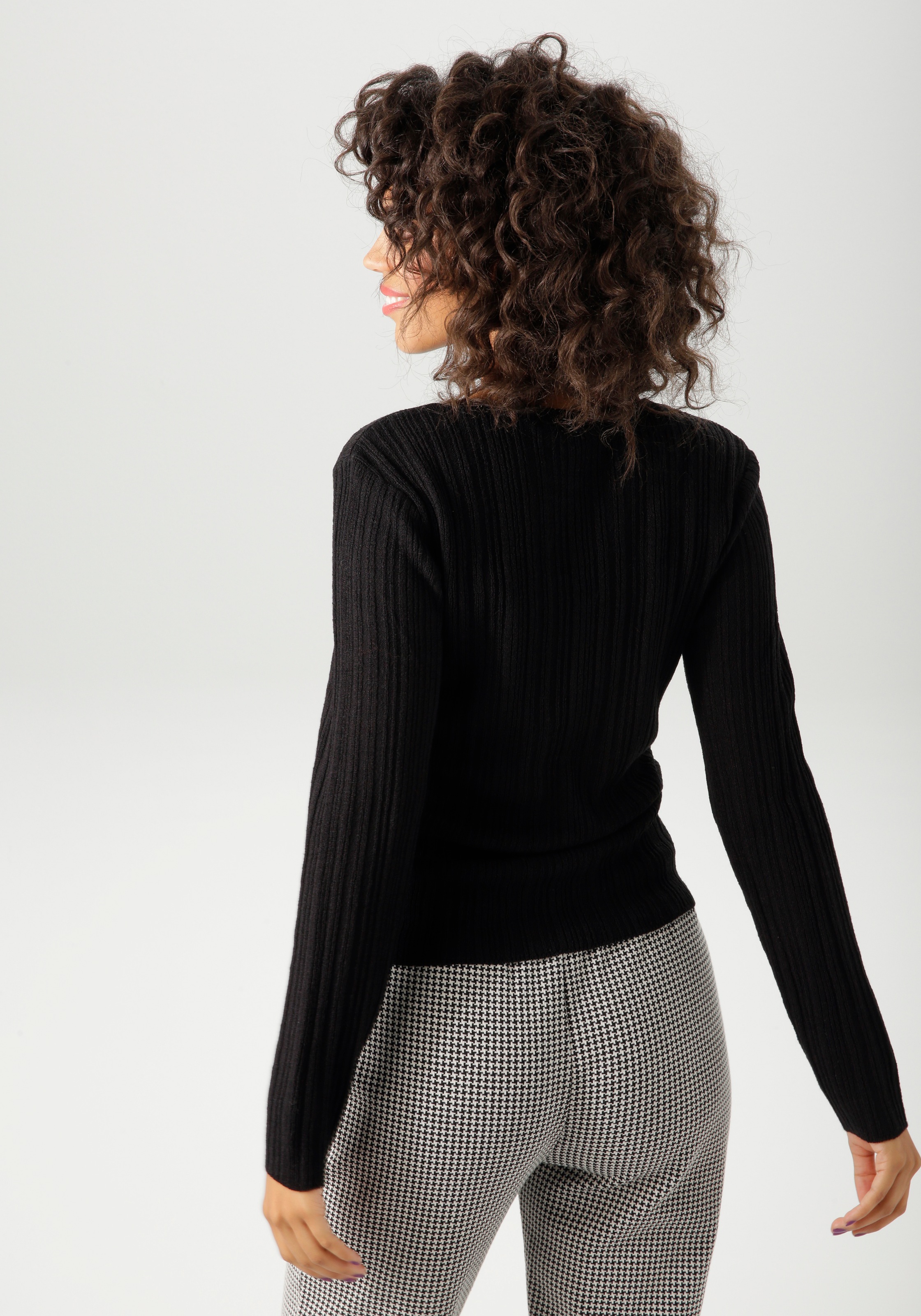 Aniston CASUAL Strickpullover im Ripp-Muster-Mix - NEUE KOLLEKTION günstig online kaufen
