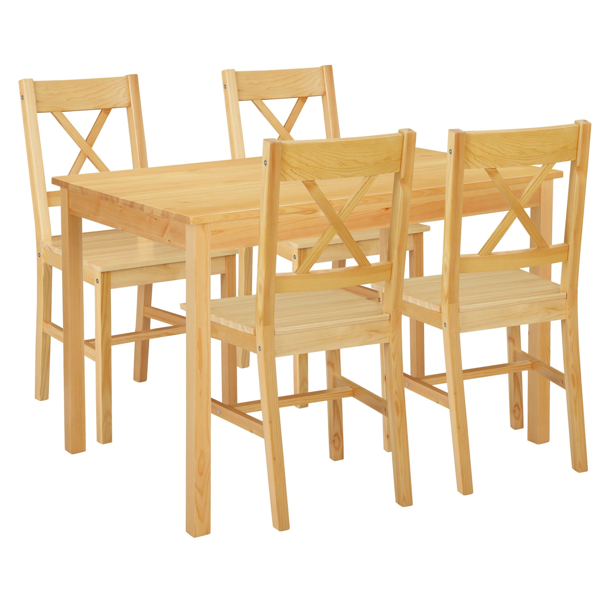 OTTO home Essgruppe "Willow" Set, 5 tlg. Esstisch mit 4 Stühlen, aus massivem Kiefernholz