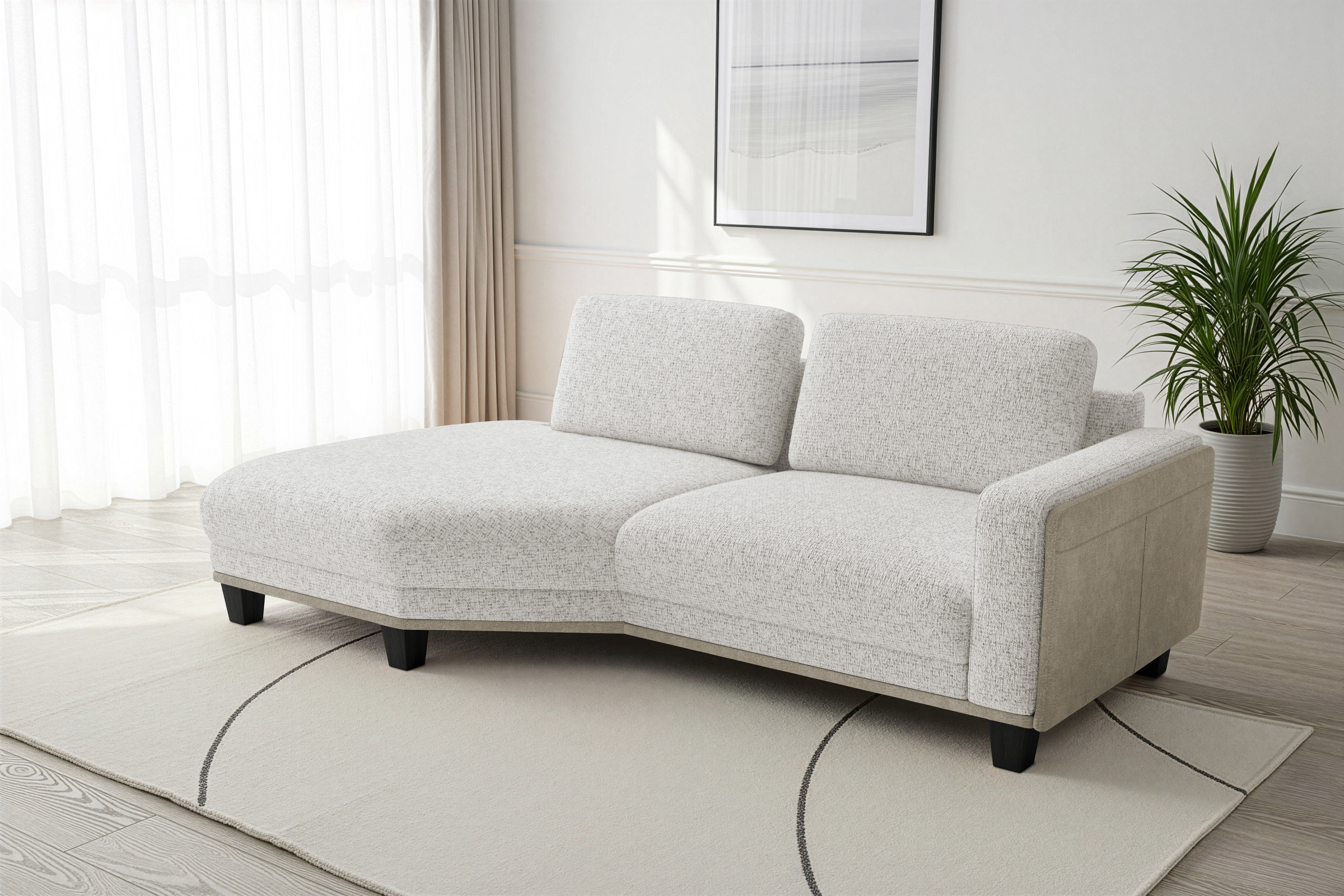 sit&more Ecksofa "Concept" Modernes Sofa in drei Fußfarben zur Auswahl