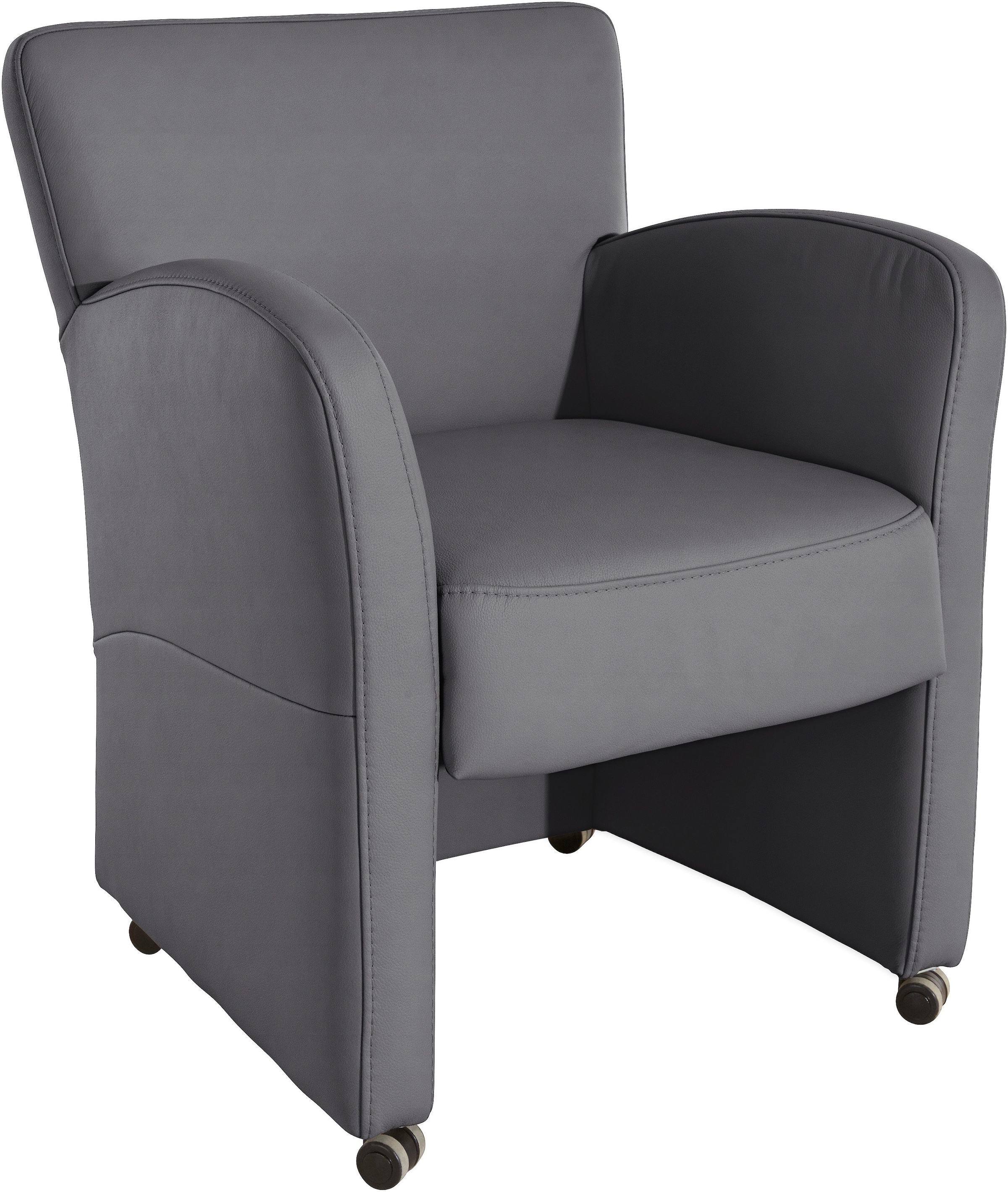 exxpo - sofa fashion Sessel "Cortado, Loungesessel auf Rollen, schmale Armlehnen, bequem" hohe Bodenfreiheit, schöne Detailverarbeitung