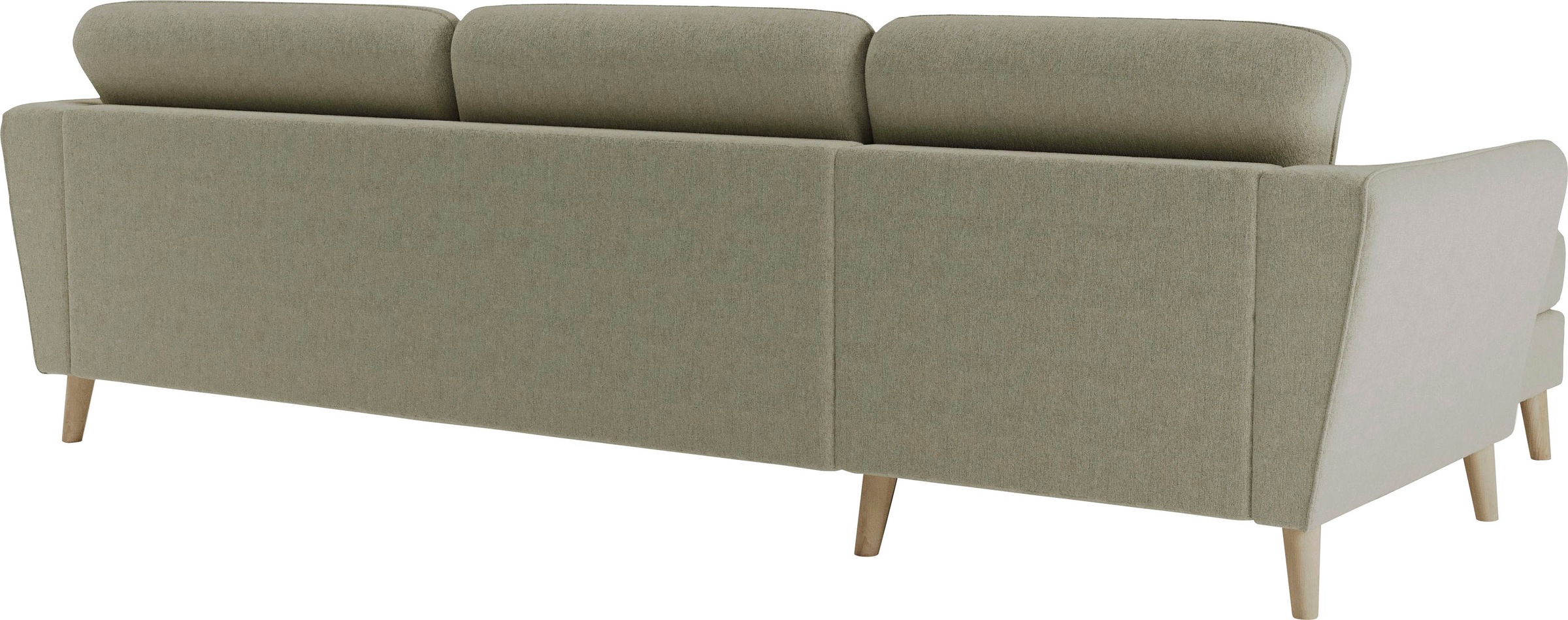 Home affaire Ecksofa »MARSEILLE (279/152cm),L-Form, Rec. rechts/links, verschiedene Bezüge«, Massivholzbeine Eiche, Landhausstil, Wellenunterfederung