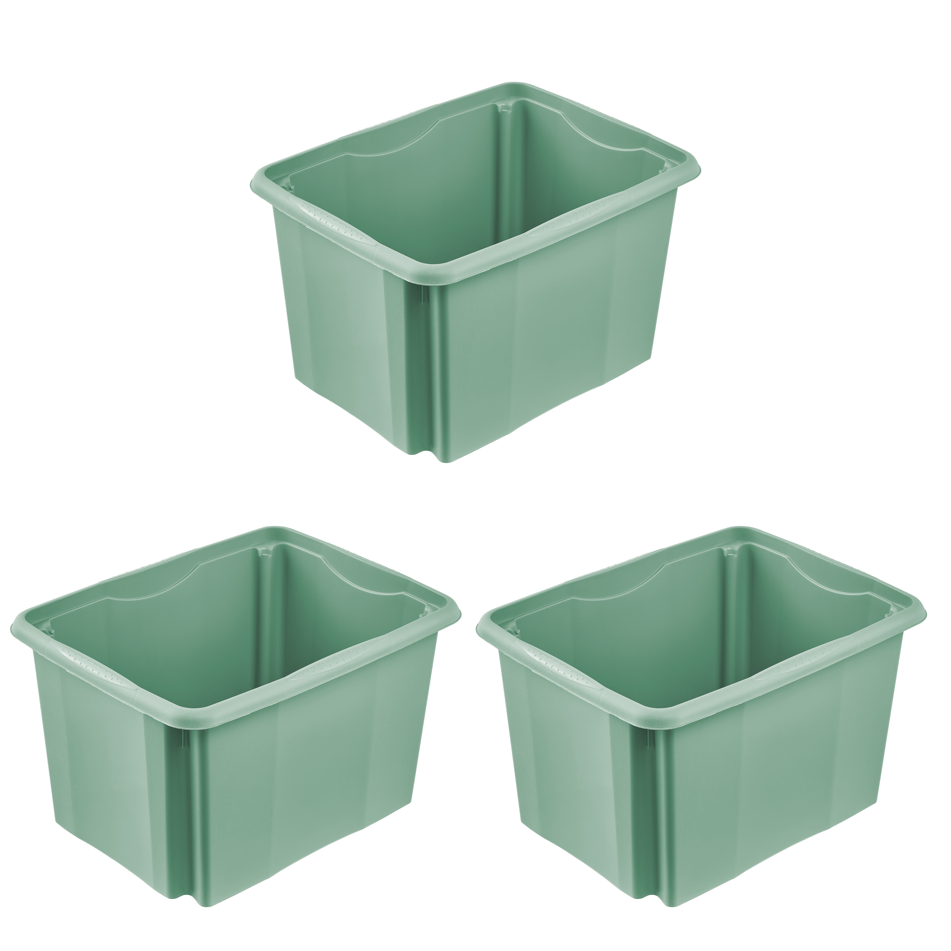 keeeper Aufbewahrungsbox "Emil, 3er Set, 30 L, 44,5 x 34,5 x 27 cm" ineinander und aufeinander stapelbar