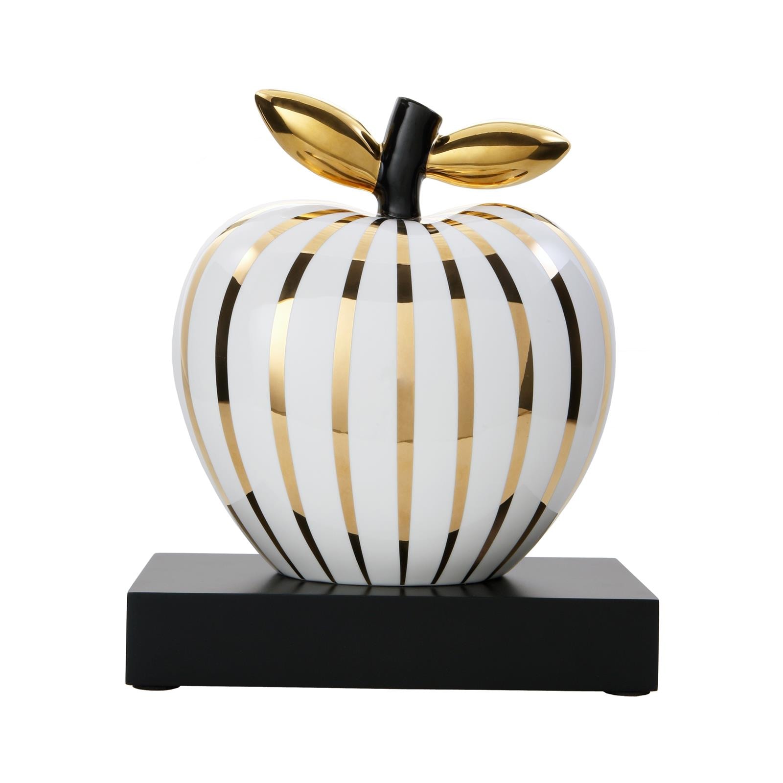 Goebel Dekofigur »Deko-Objekt Apfel "Golden Sunlight" Studio 8 Art & Apple 28 cm weiß-gold« Abwischbar