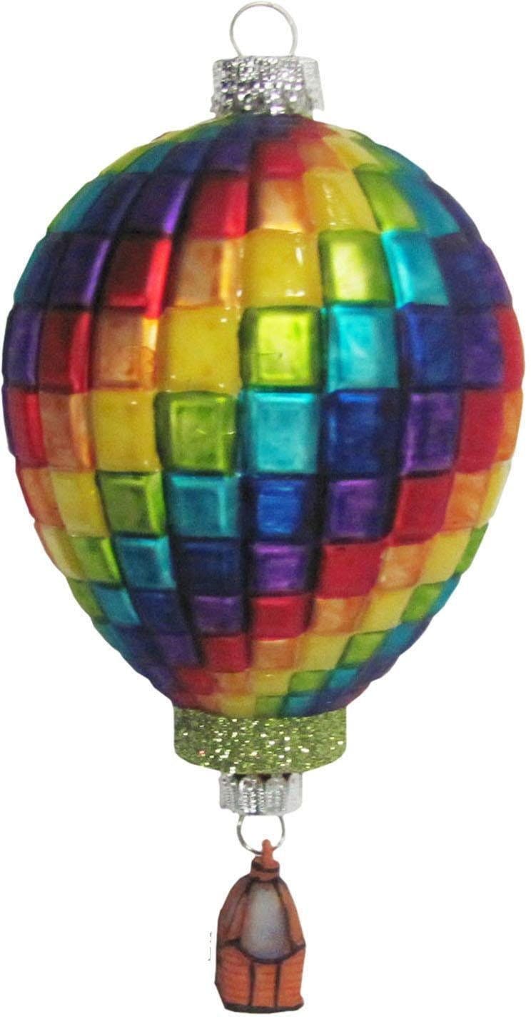 Krebs Glas Lauscha Christbaumschmuck "Heißluftballon", (1 tlg.), mundgeblasen