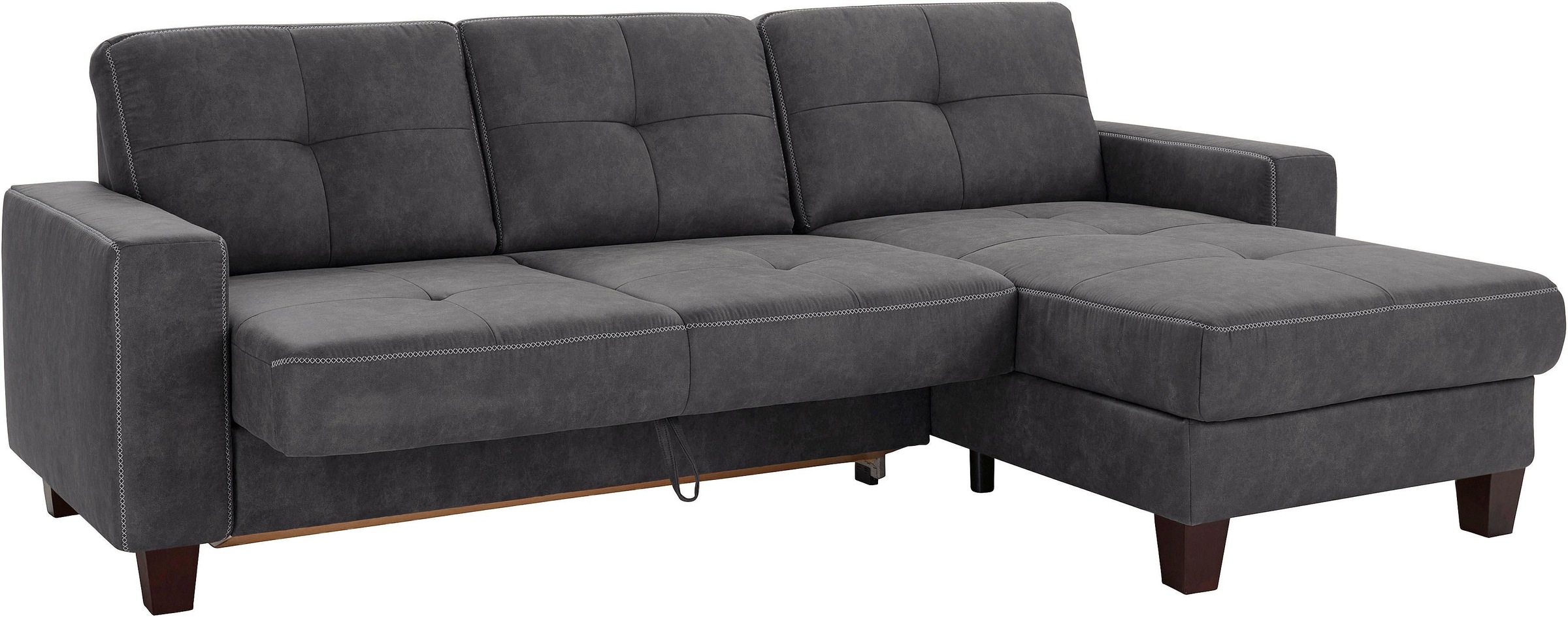 Places of Style Ecksofa »Varese L-Form«, Kreuznaht in beige