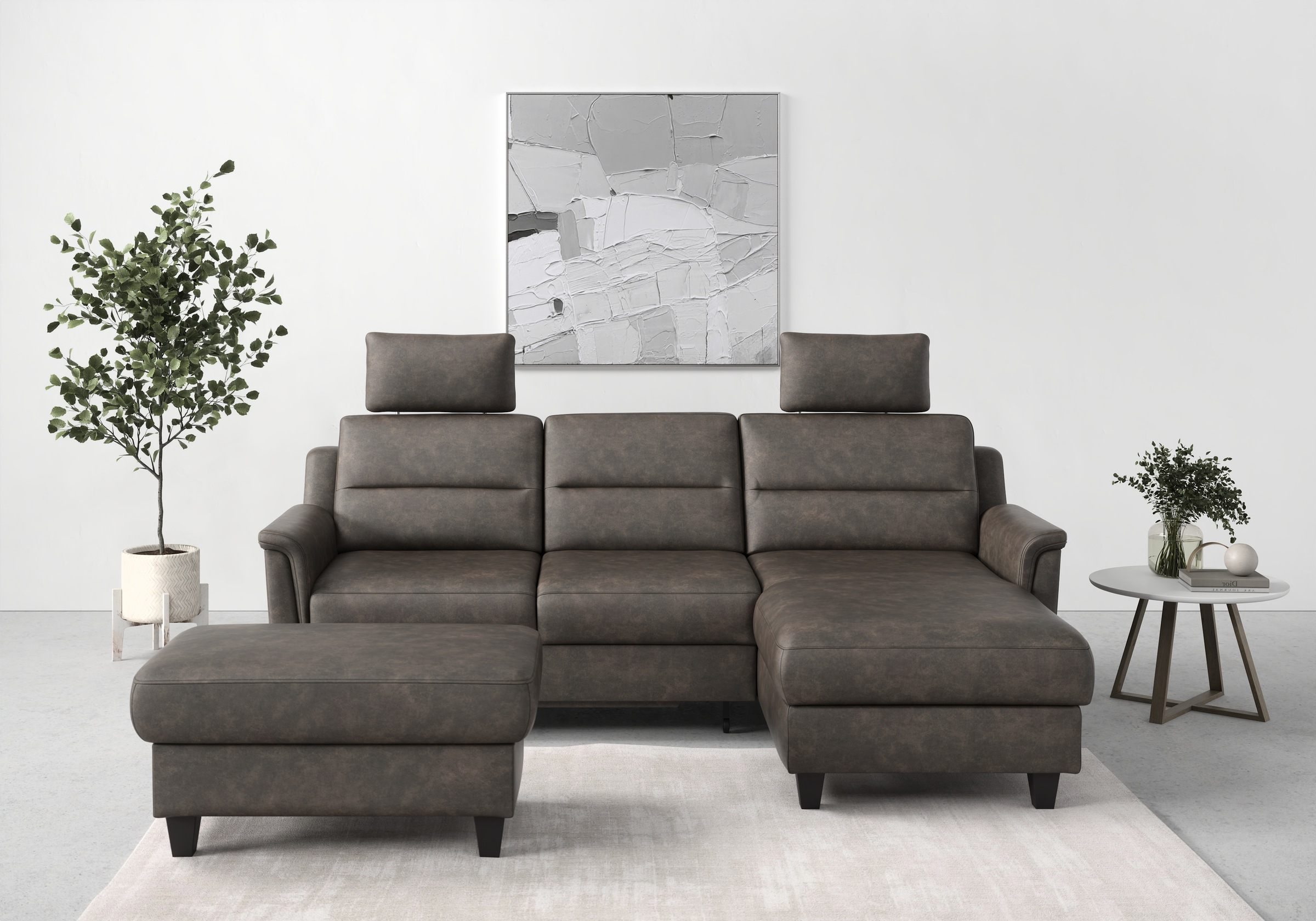 sit&more Ecksofa "Farö L-Form" inklusive Federkern, wahlweise mit Schlaffunktion und Bettkasten
